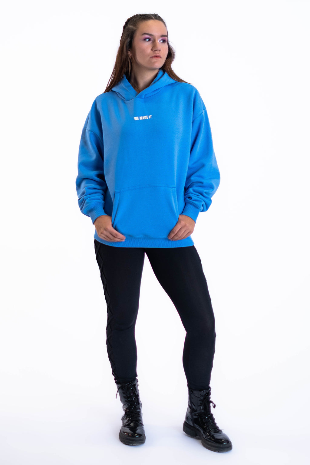 Oversized Hoodie „Cheers to us“ - Blau