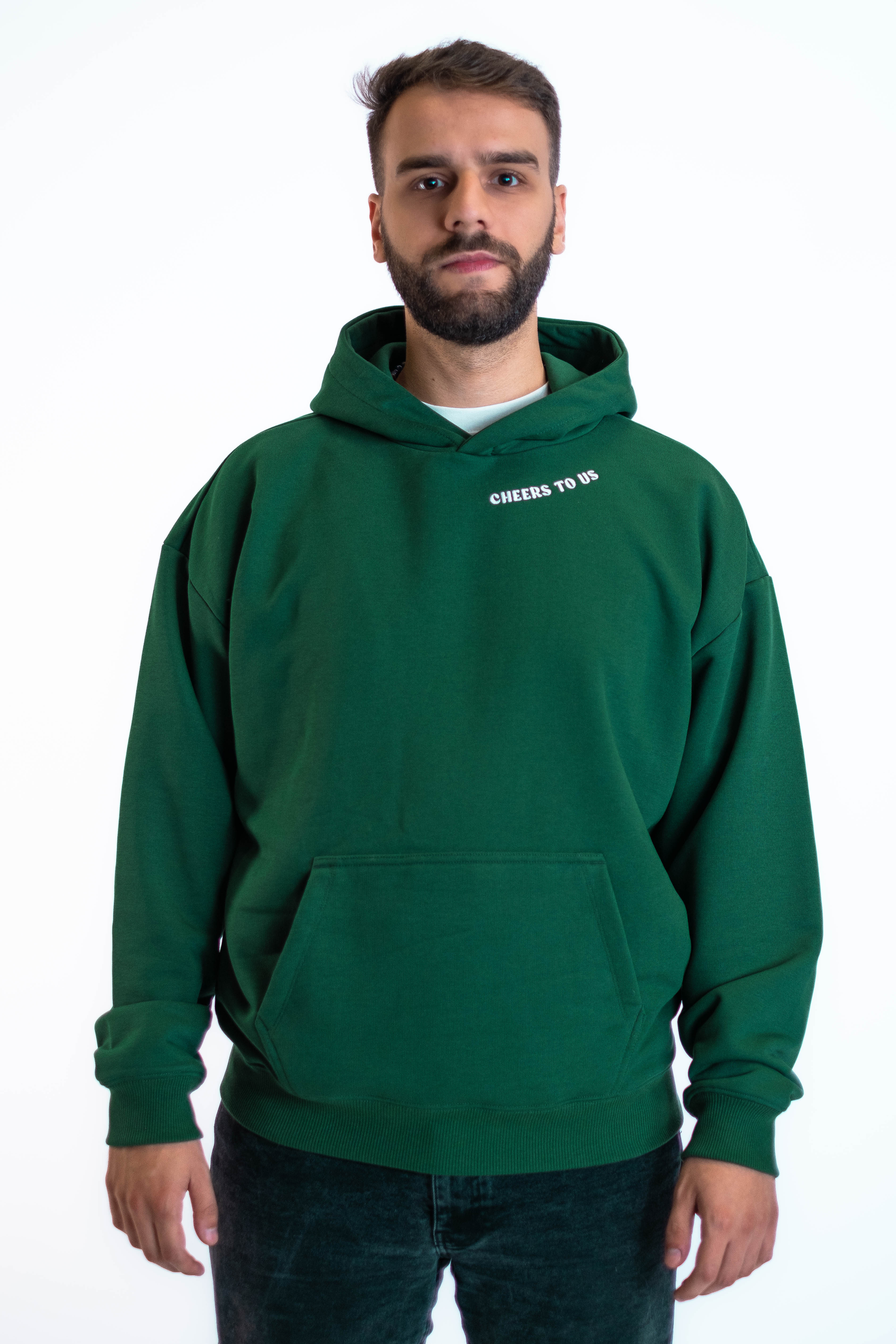 Oversized Hoodie „We made it“ - Dunkelgrün