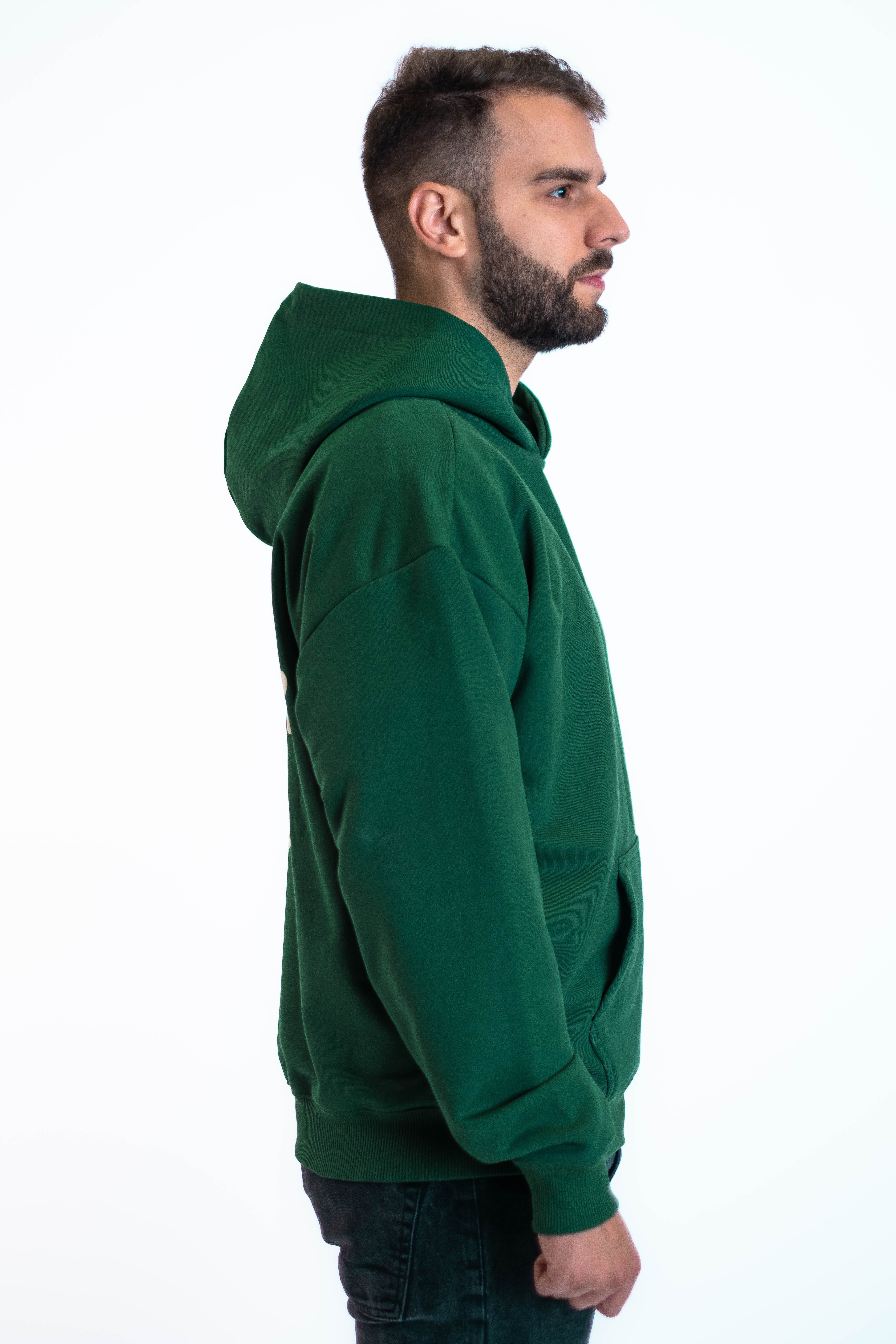 Oversized Hoodie „We made it“ - Dunkelgrün