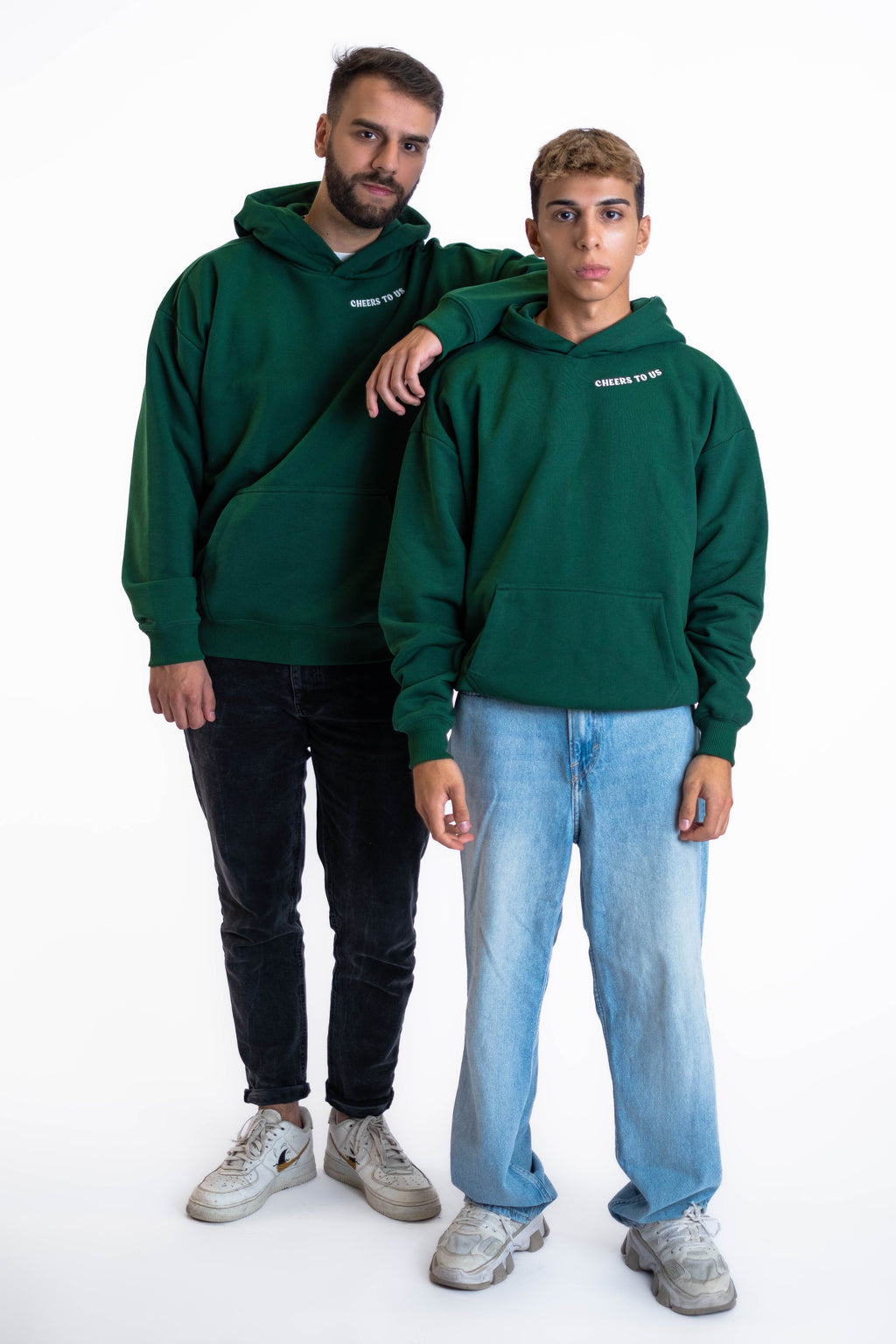 Oversized Hoodie „We made it“ - Dunkelgrün