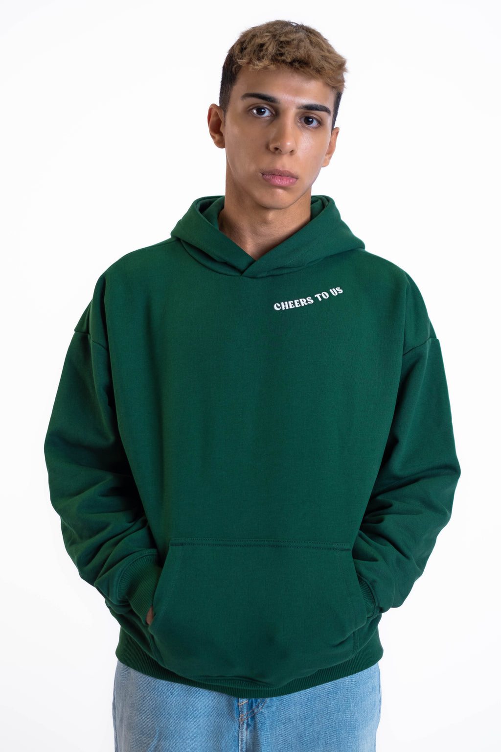 Oversized Hoodie „We made it“ - Dunkelgrün