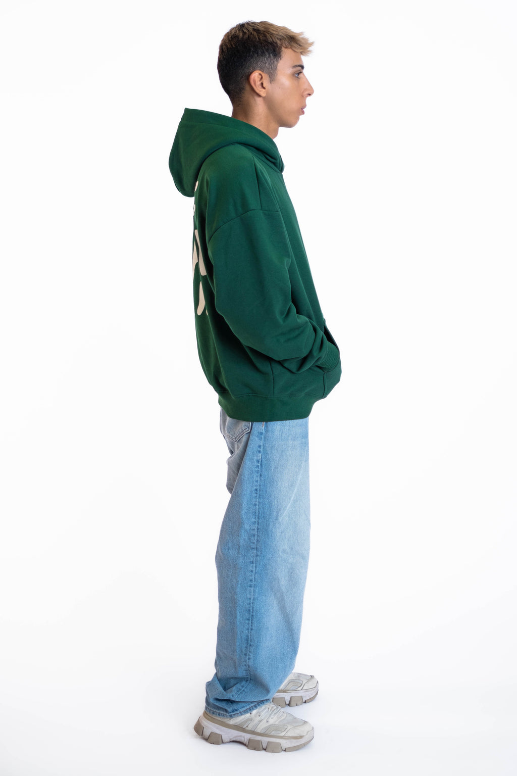 Oversized Hoodie „We made it“ - Dunkelgrün