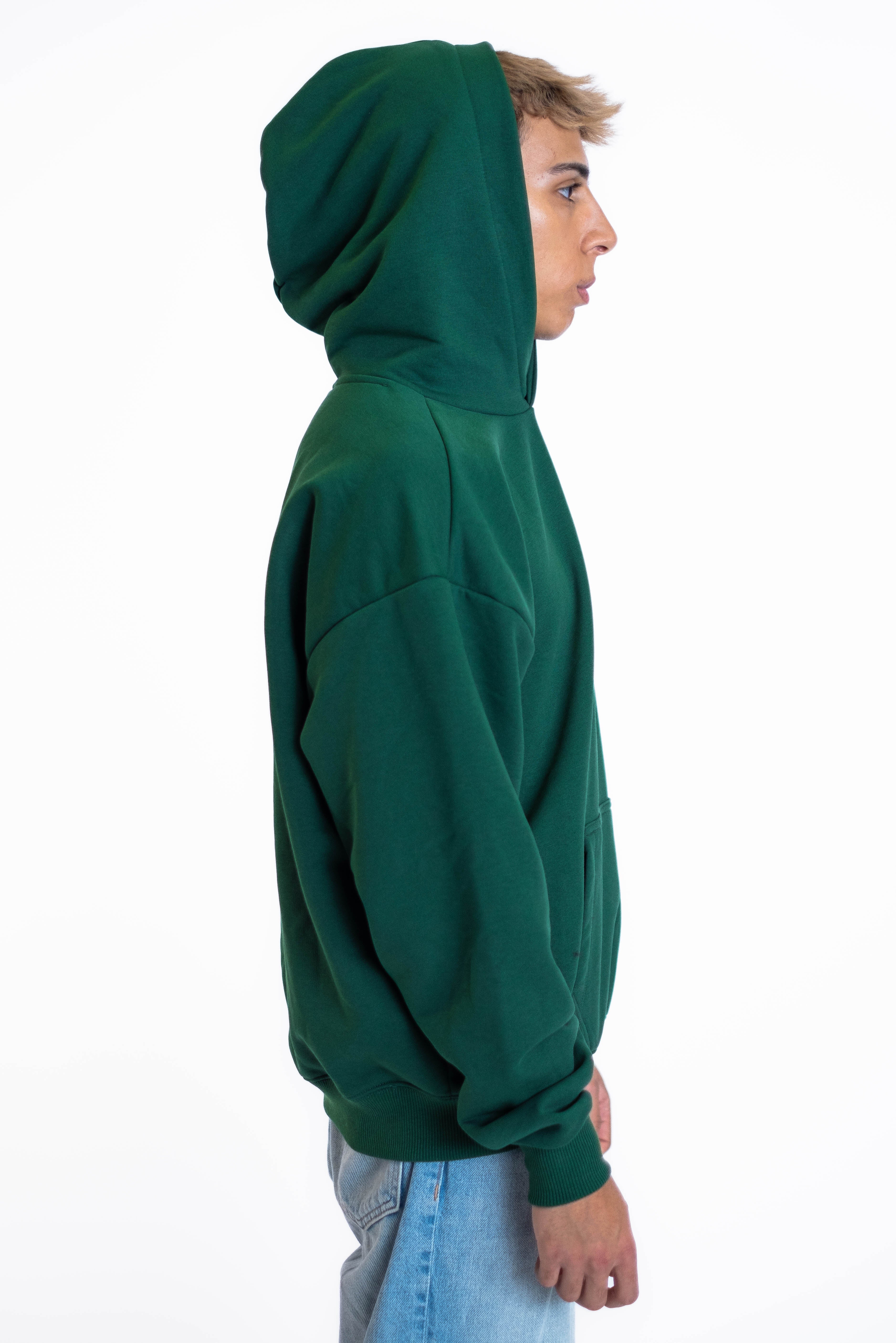Oversized Hoodie „We made it“ - Dunkelgrün
