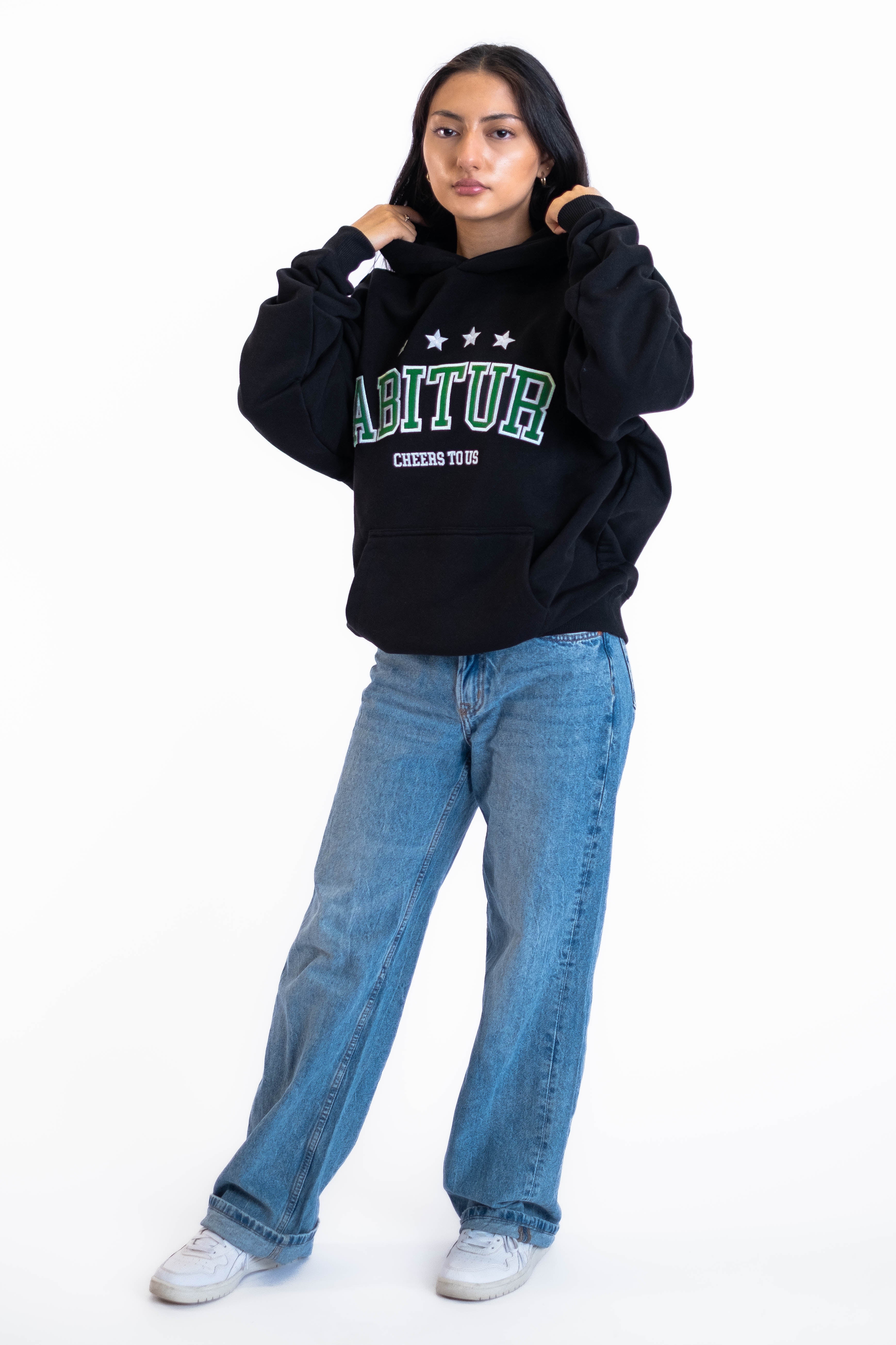 Oversized Hoodie „Abitur“ - Schwarz