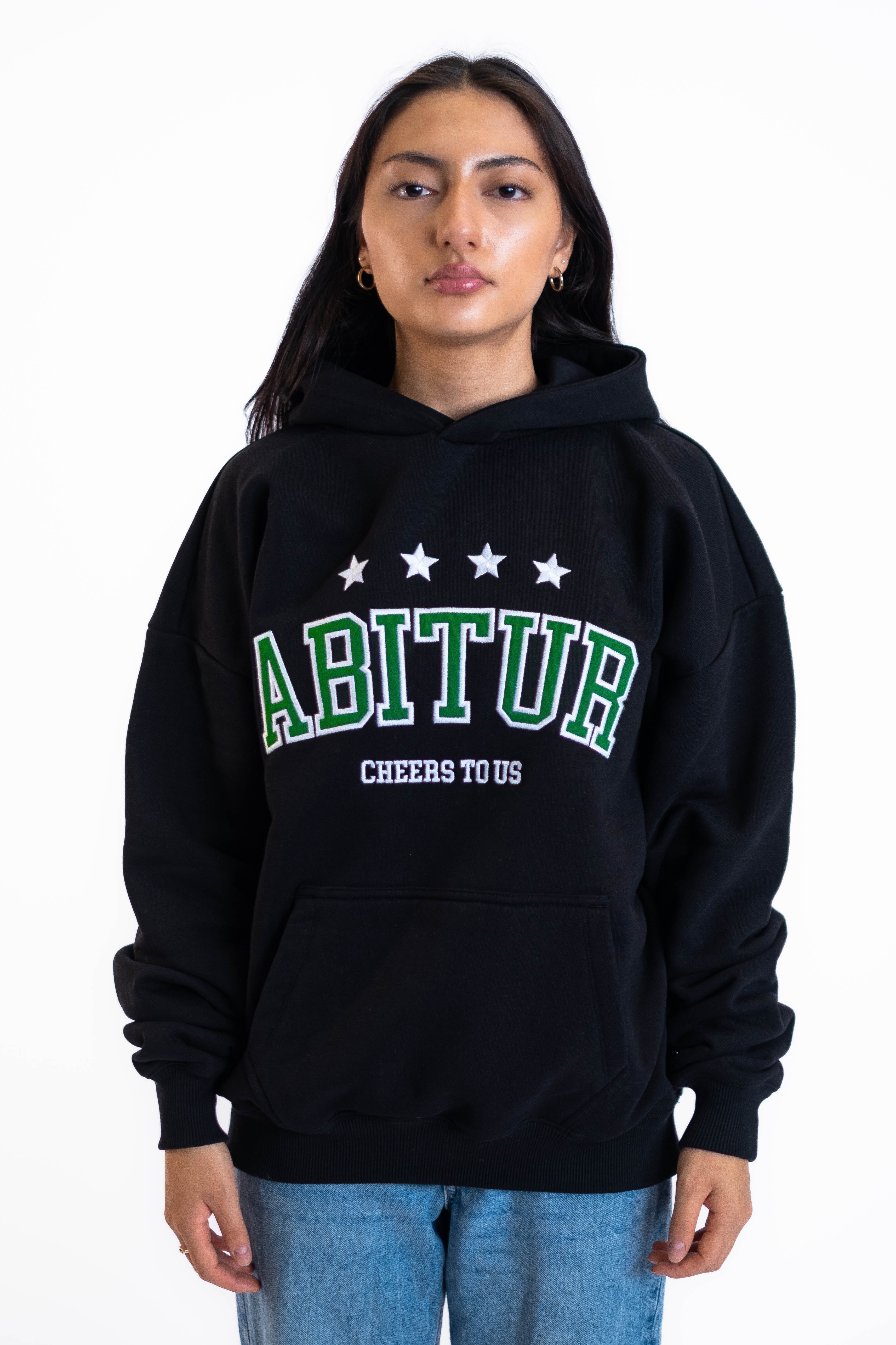 Oversized Hoodie „Abitur“ - Schwarz