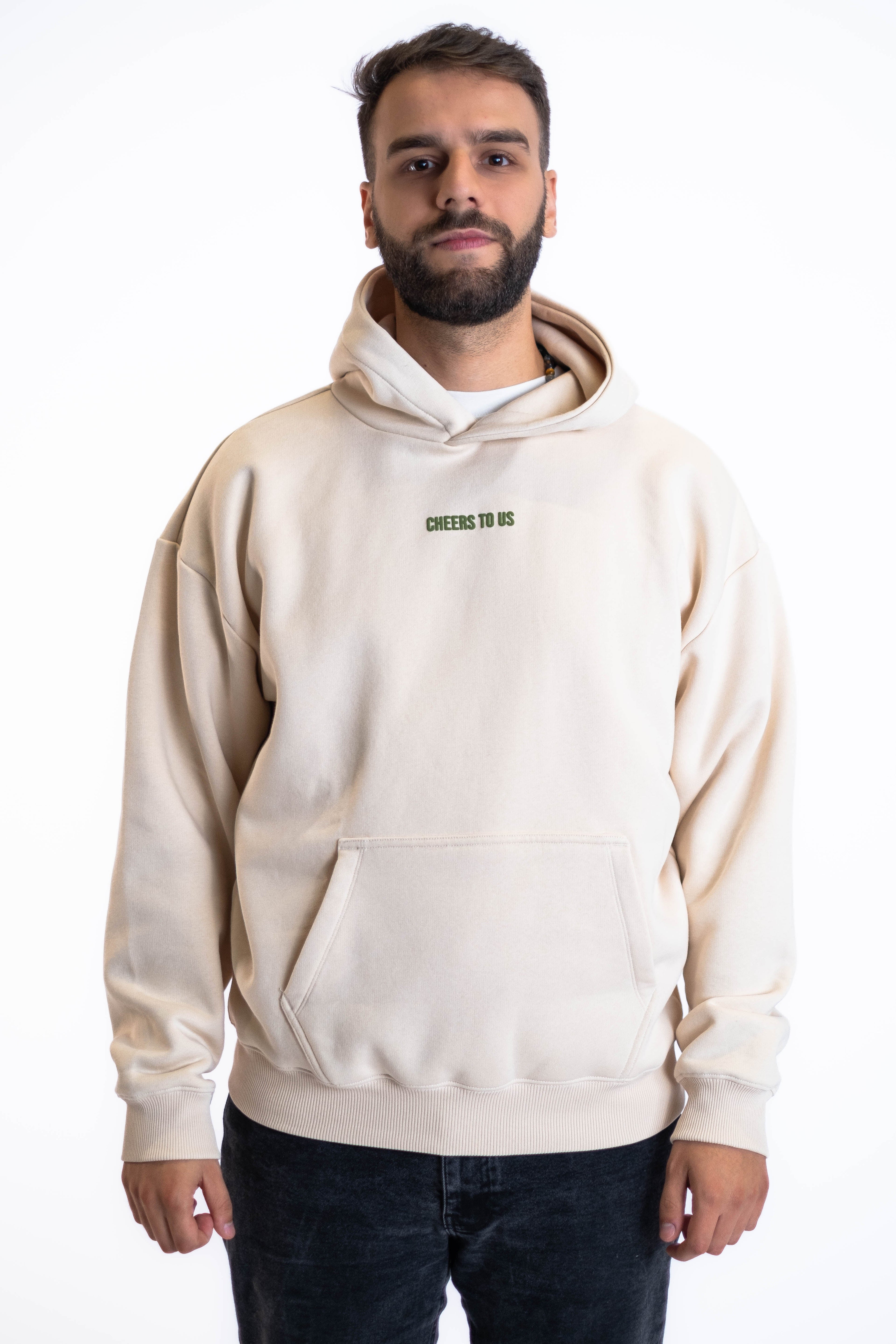 Oversized Hoodie „Finally Free“ - Beige