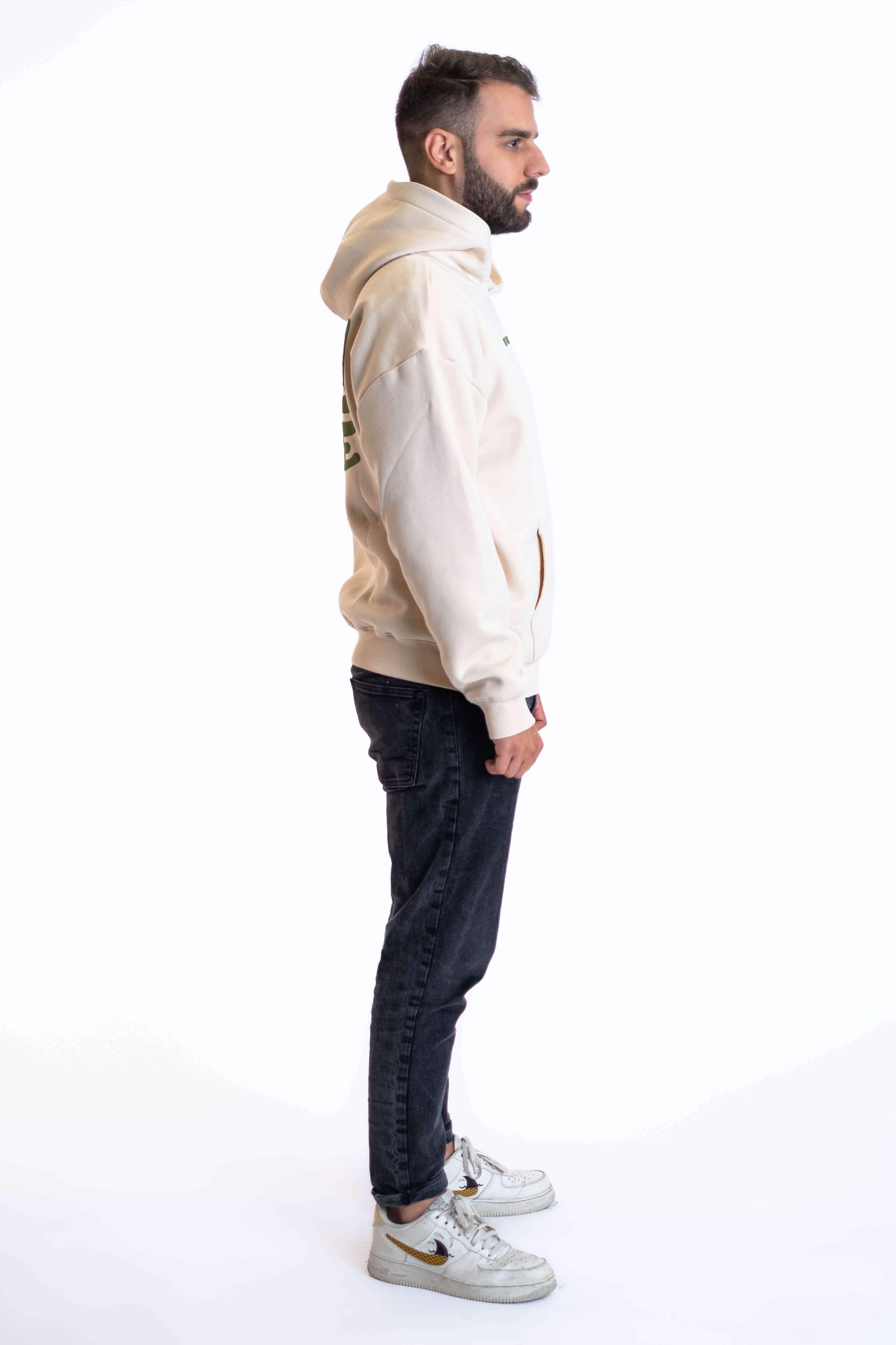 Oversized Hoodie „Finally Free“ - Beige