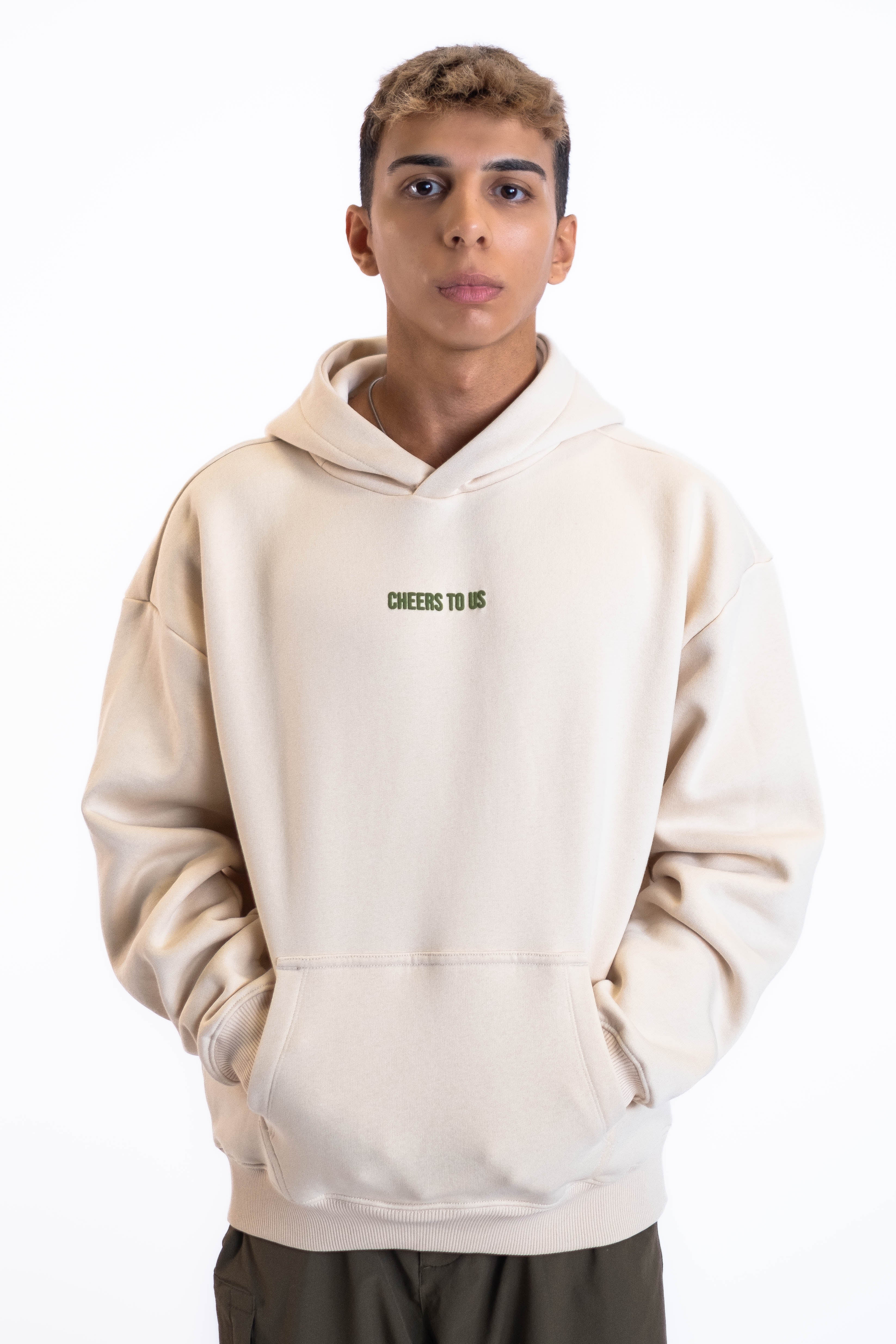 Oversized Hoodie „Finally Free“ - Beige