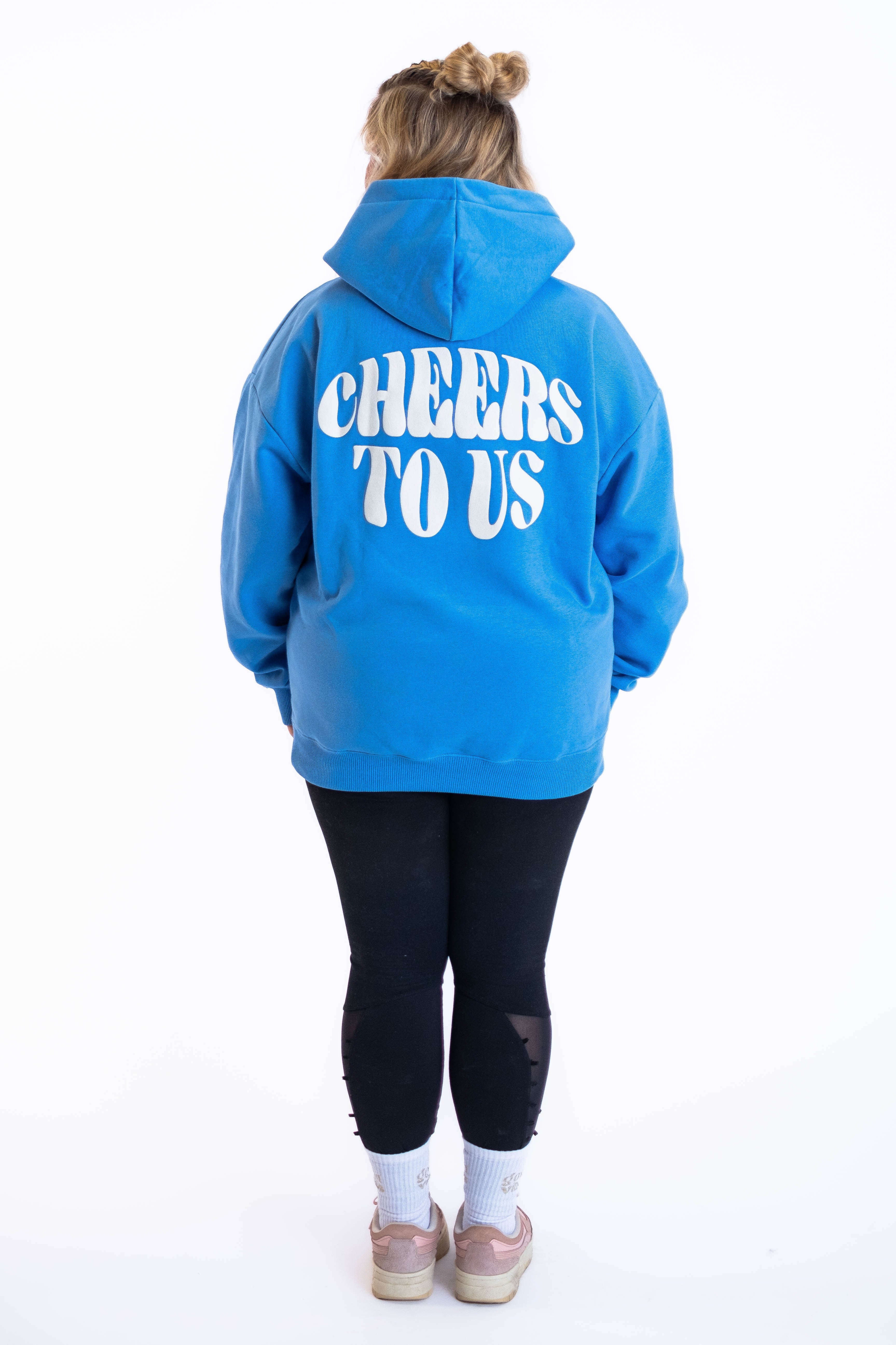 Oversized Hoodie „Cheers to us“ - Blau