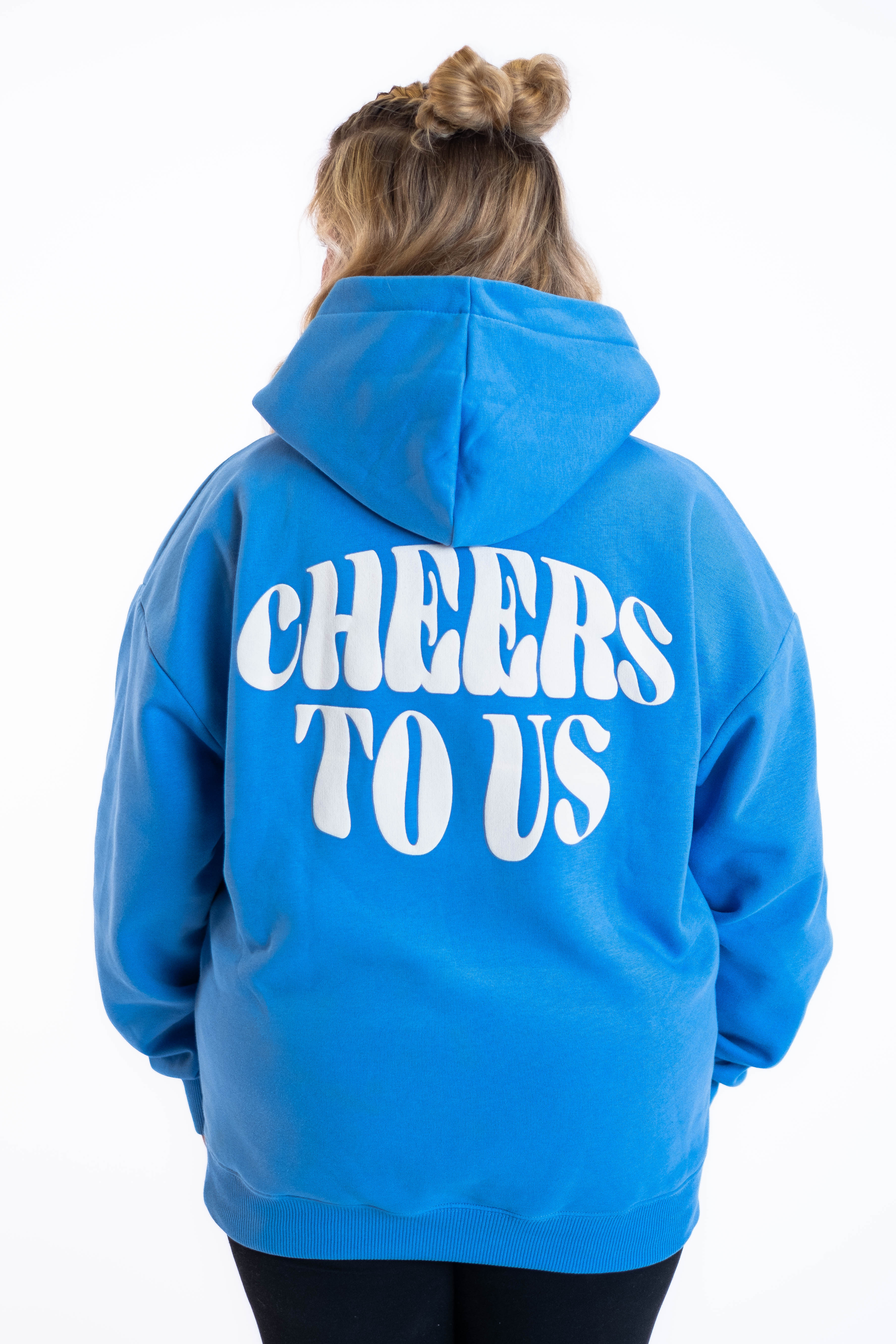 Oversized Hoodie „Cheers to us“ - Blau