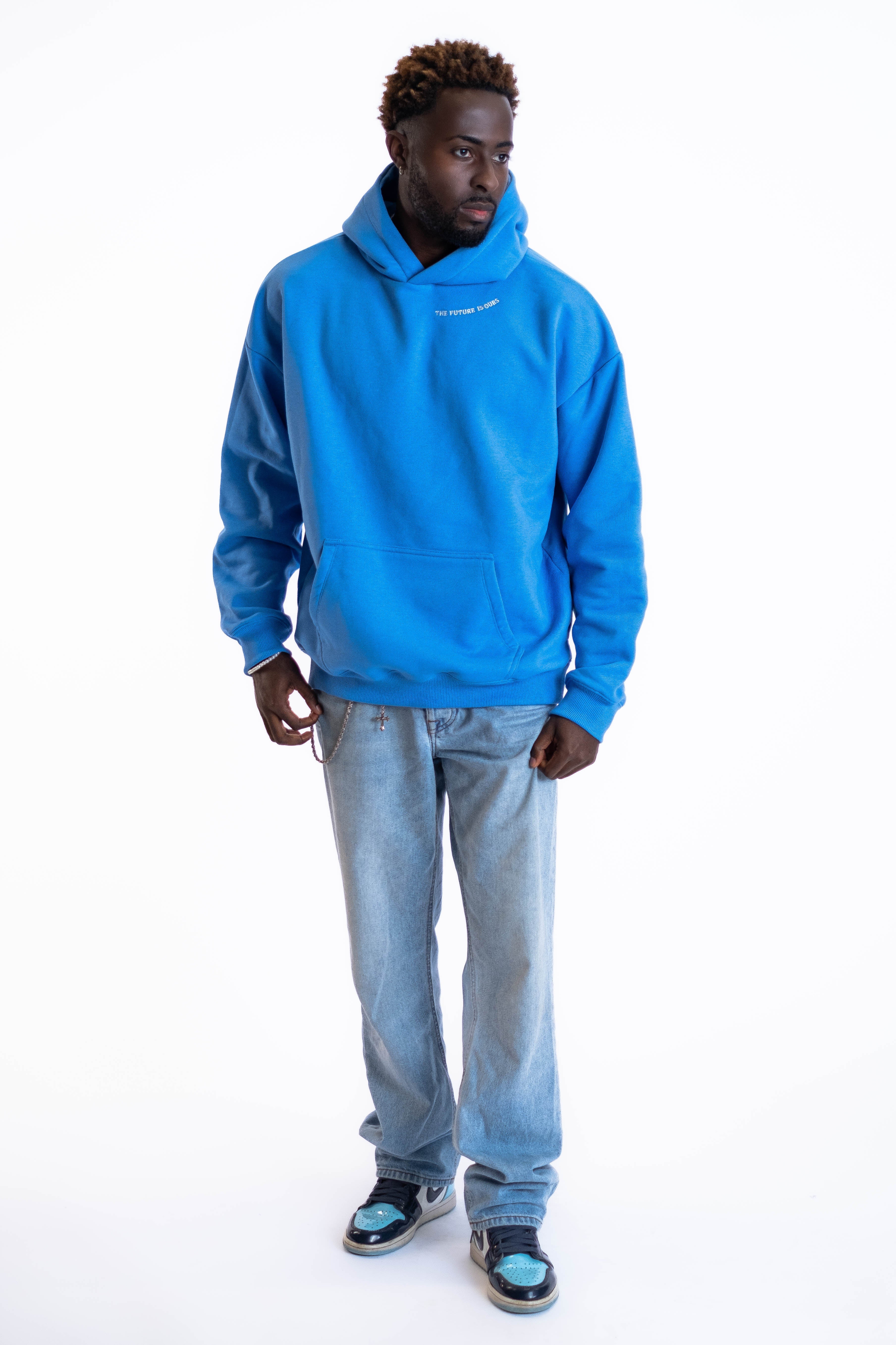Oversized Hoodie „Planet“ - Blau