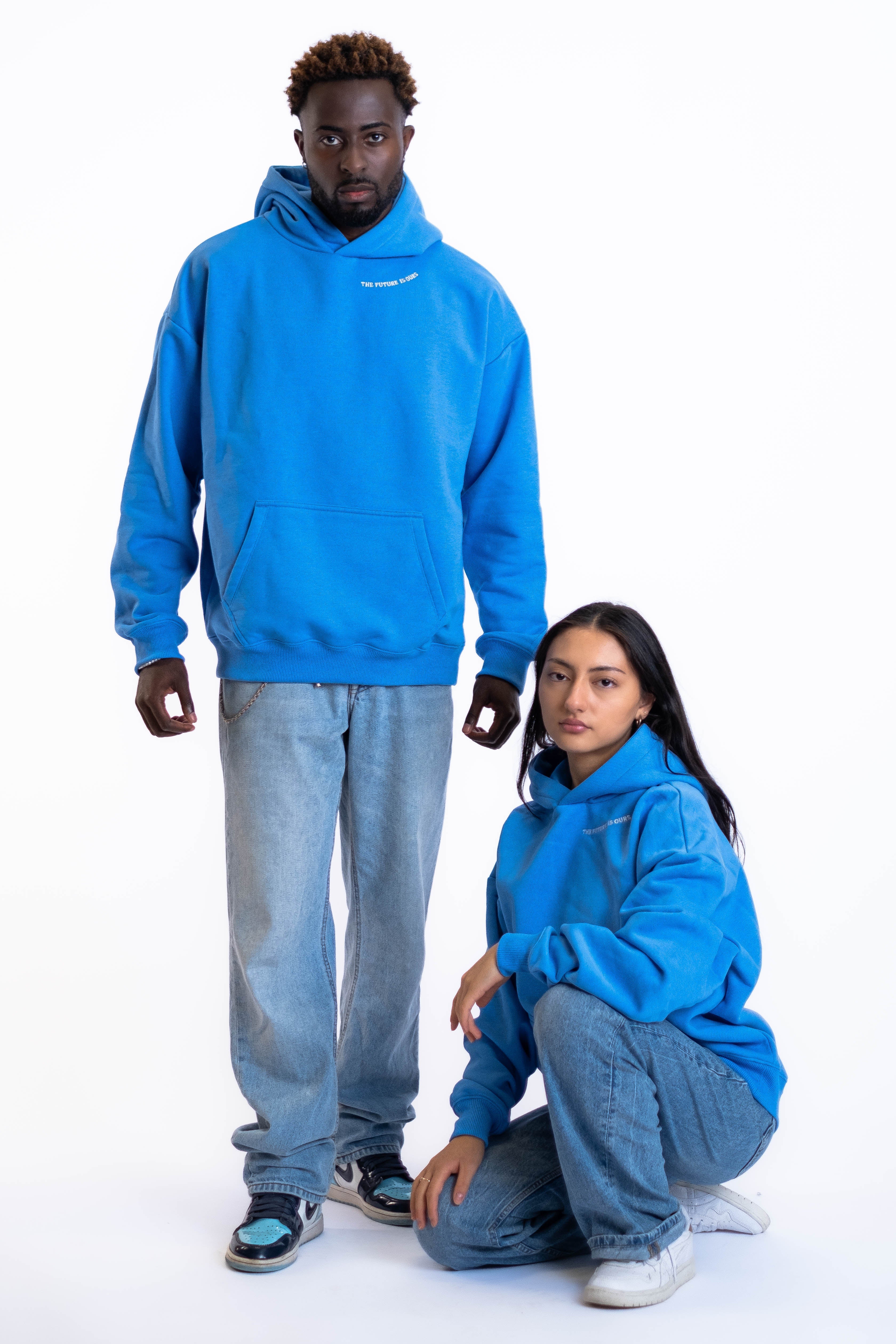 Oversized Hoodie „Planet“ - Blau