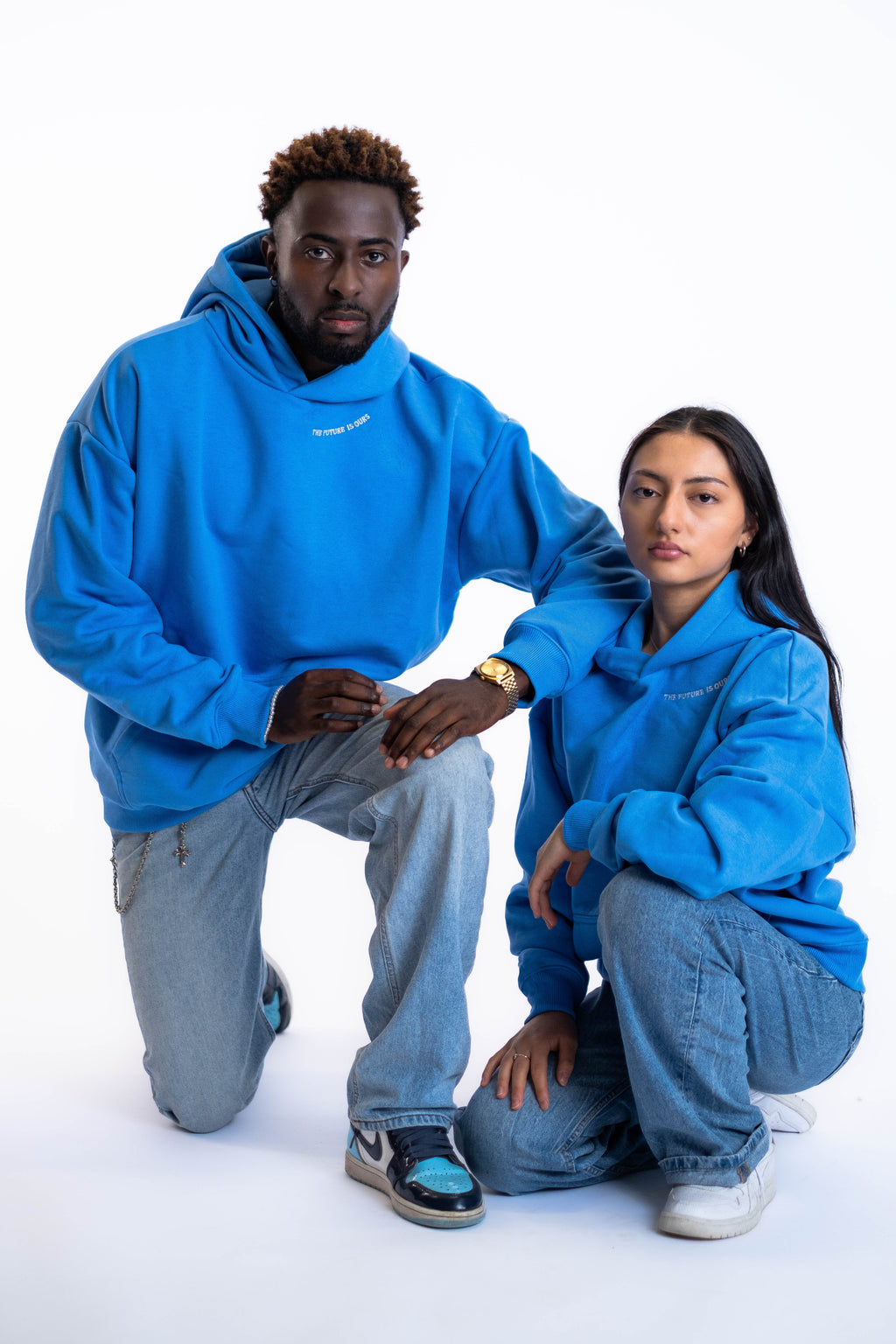 Oversized Hoodie „Planet“ - Blau