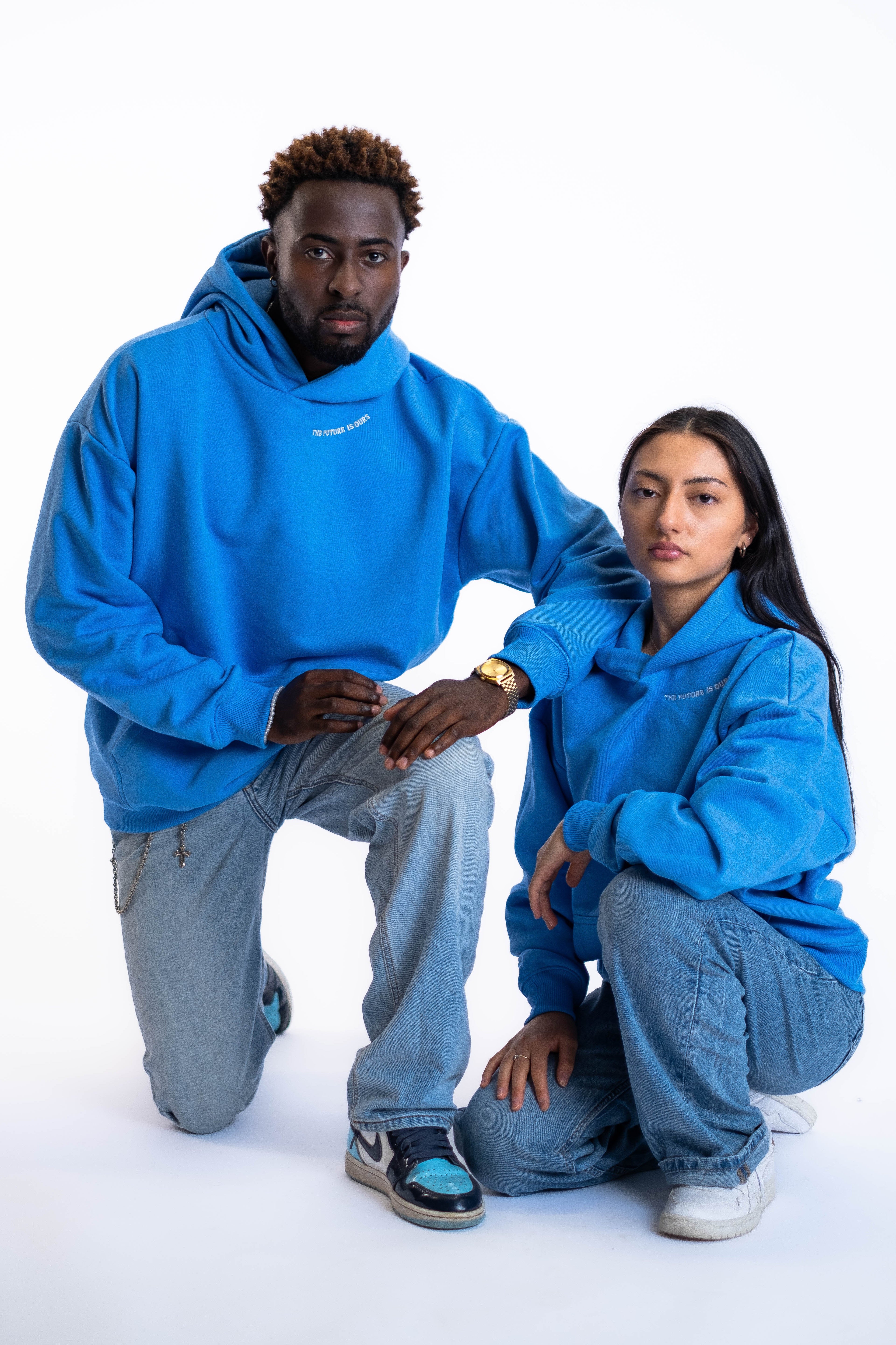 Oversized Hoodie „Planet“ - Blau