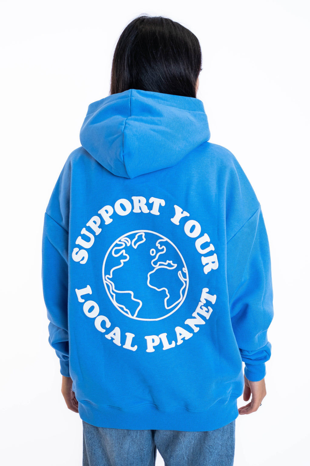 Oversized Hoodie „Planet“ - Blau