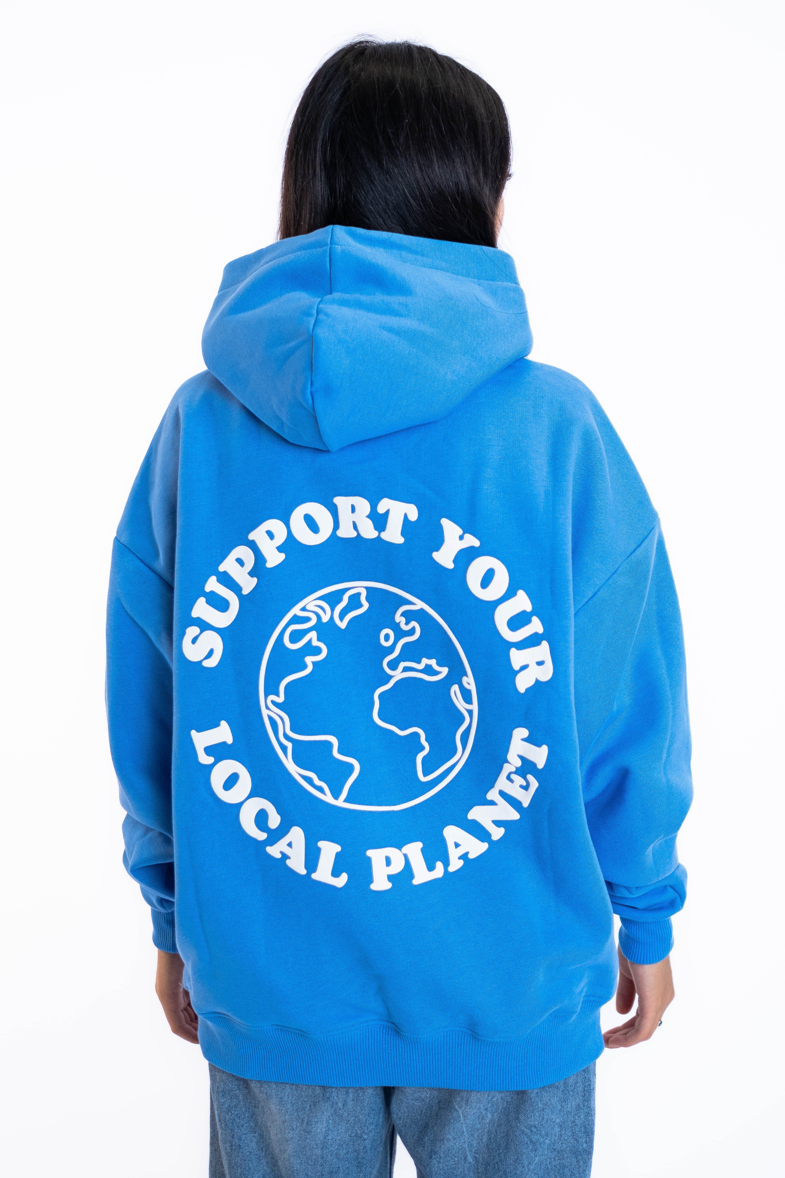 Oversized Hoodie „Planet“ - Blau