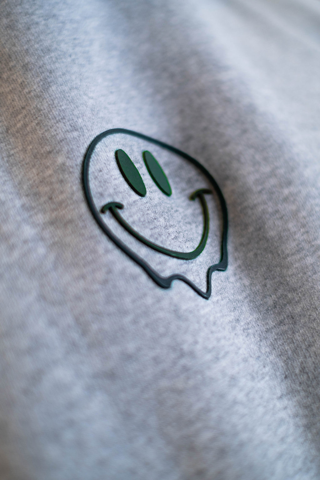 Oversized Hoodie „Smile“ - Hellgrau