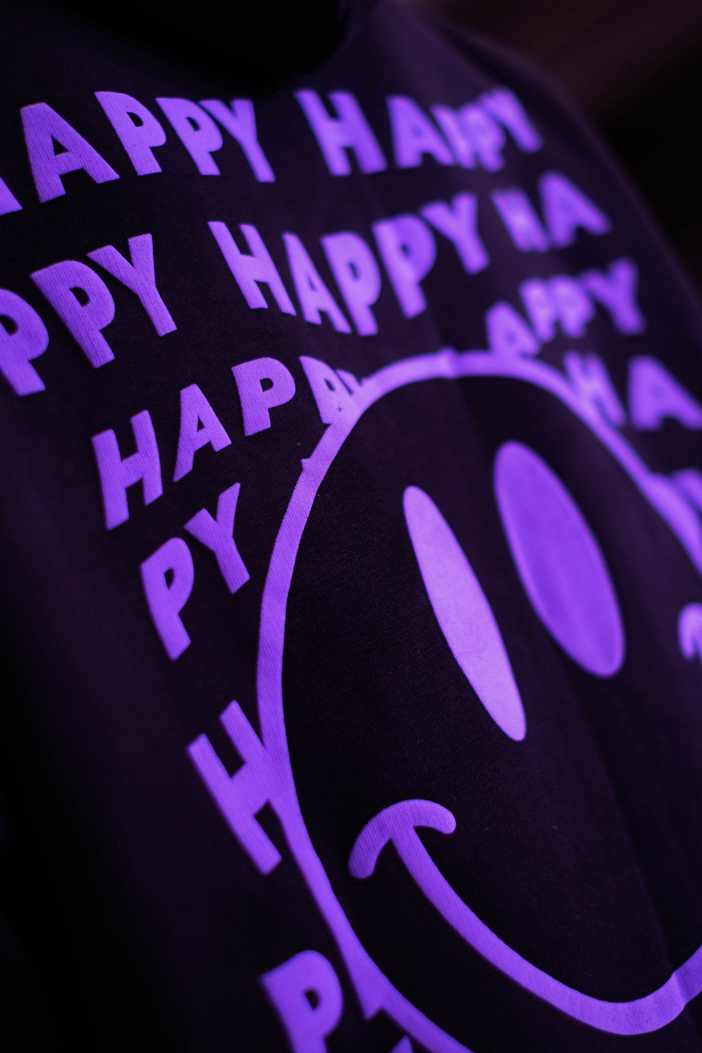 Oversized Hoodie „Smile“ - Schwarz