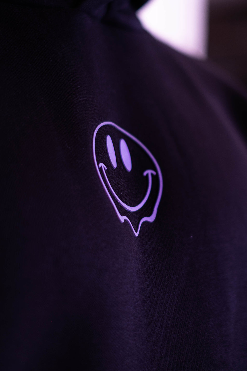 Oversized Hoodie „Smile“ - Schwarz