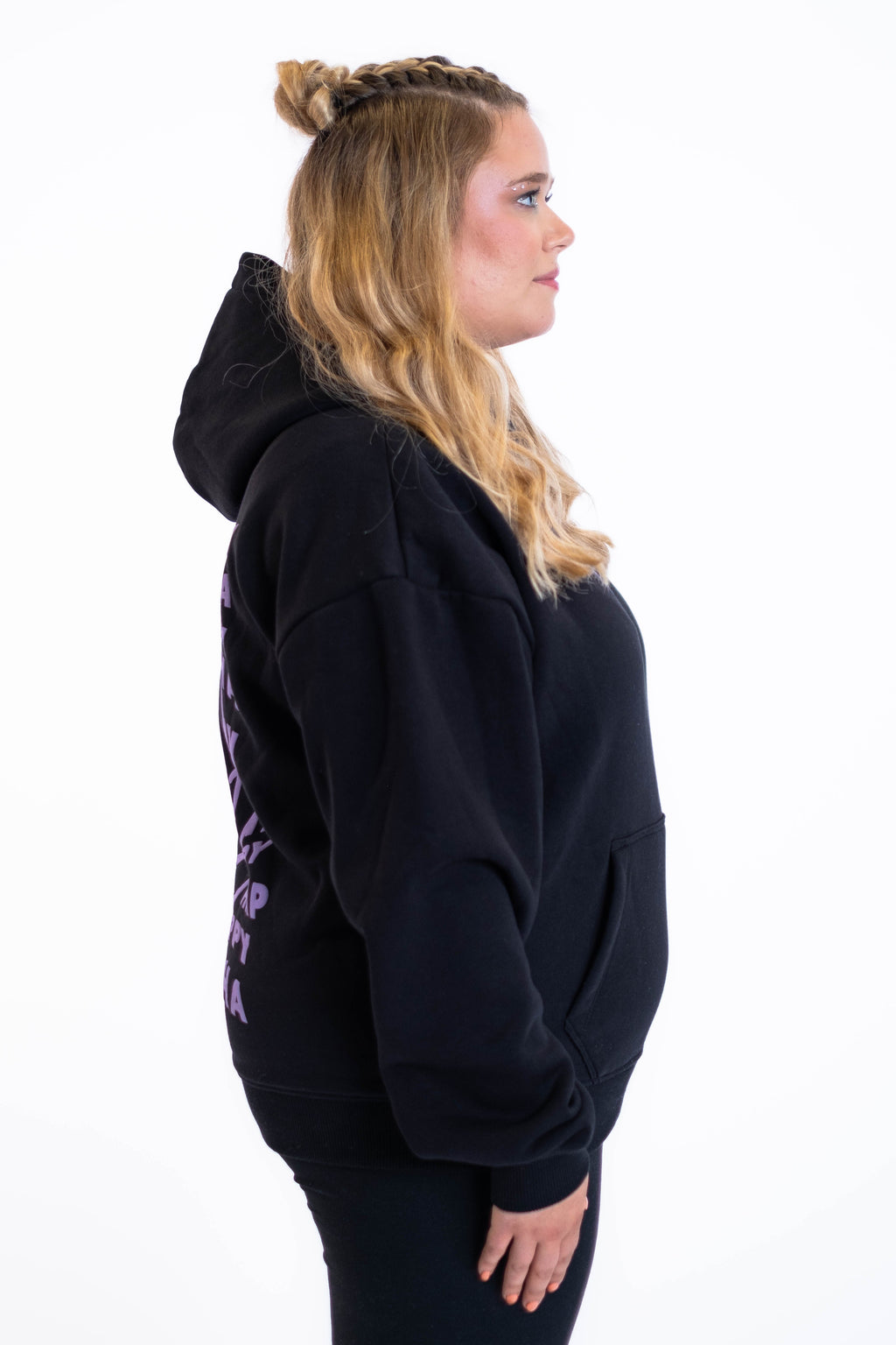 Oversized Hoodie „Smile“ - Schwarz