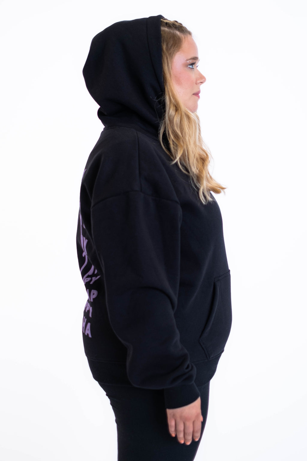 Oversized Hoodie „Smile“ - Schwarz