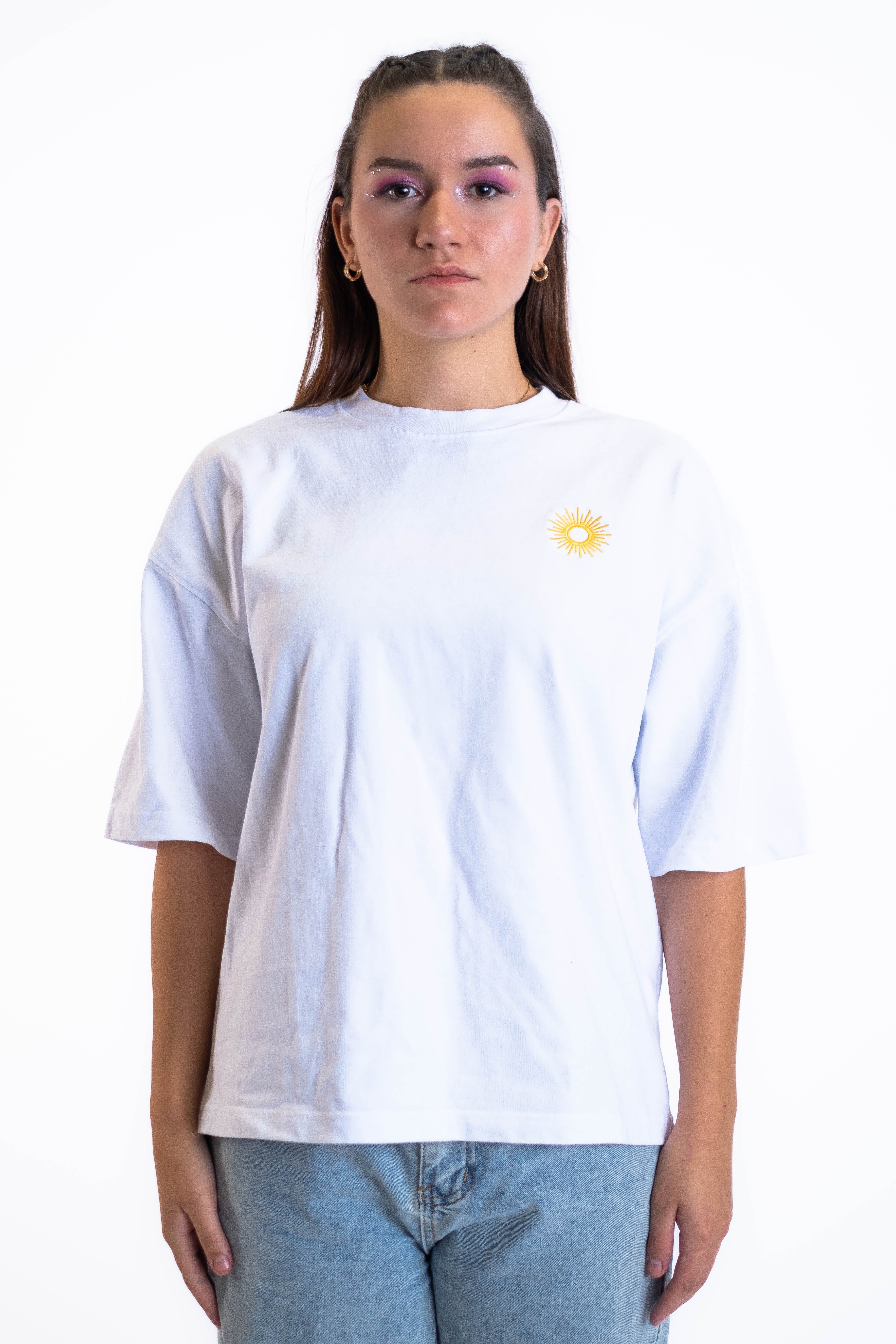 Oversized Tee „Sun“ - Weiß