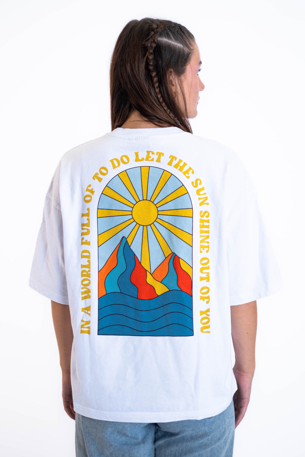 Oversized Tee „Sun“ - Weiß