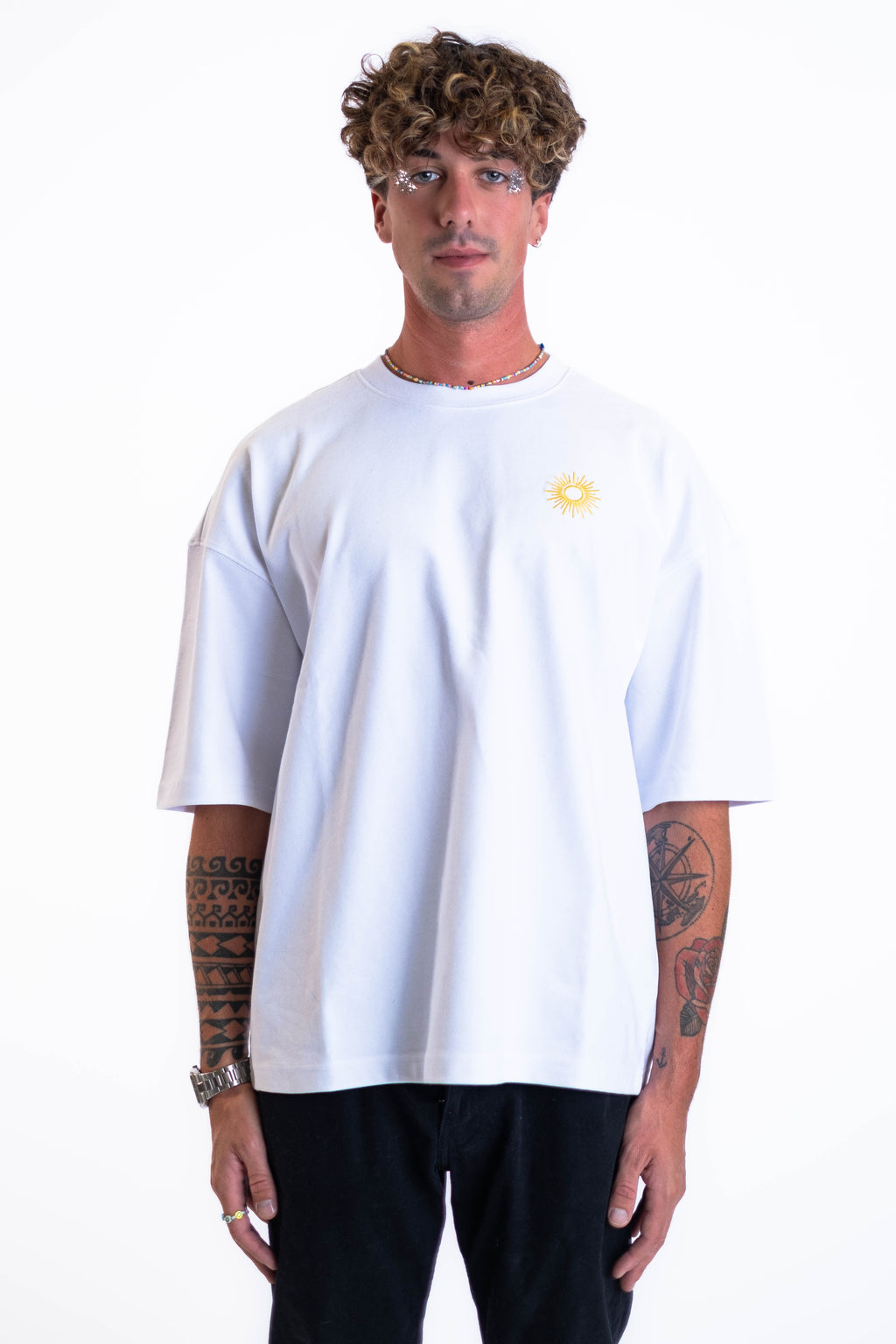 Oversized Tee „Sun“ - Weiß