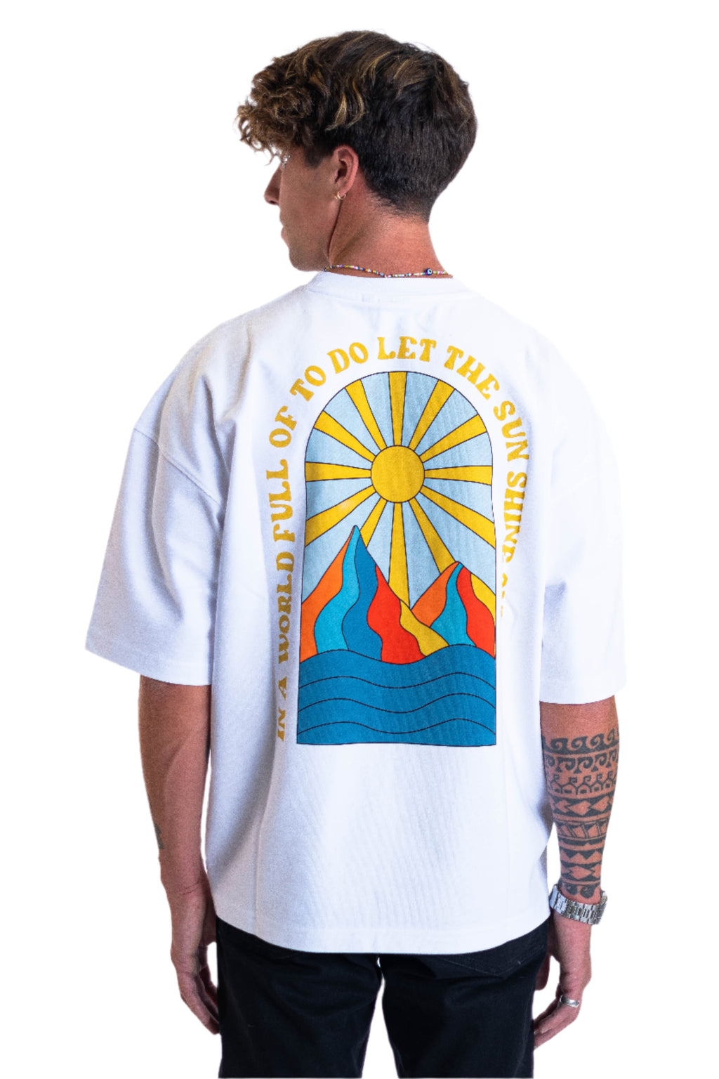 Oversized Tee „Sun“ - Weiß