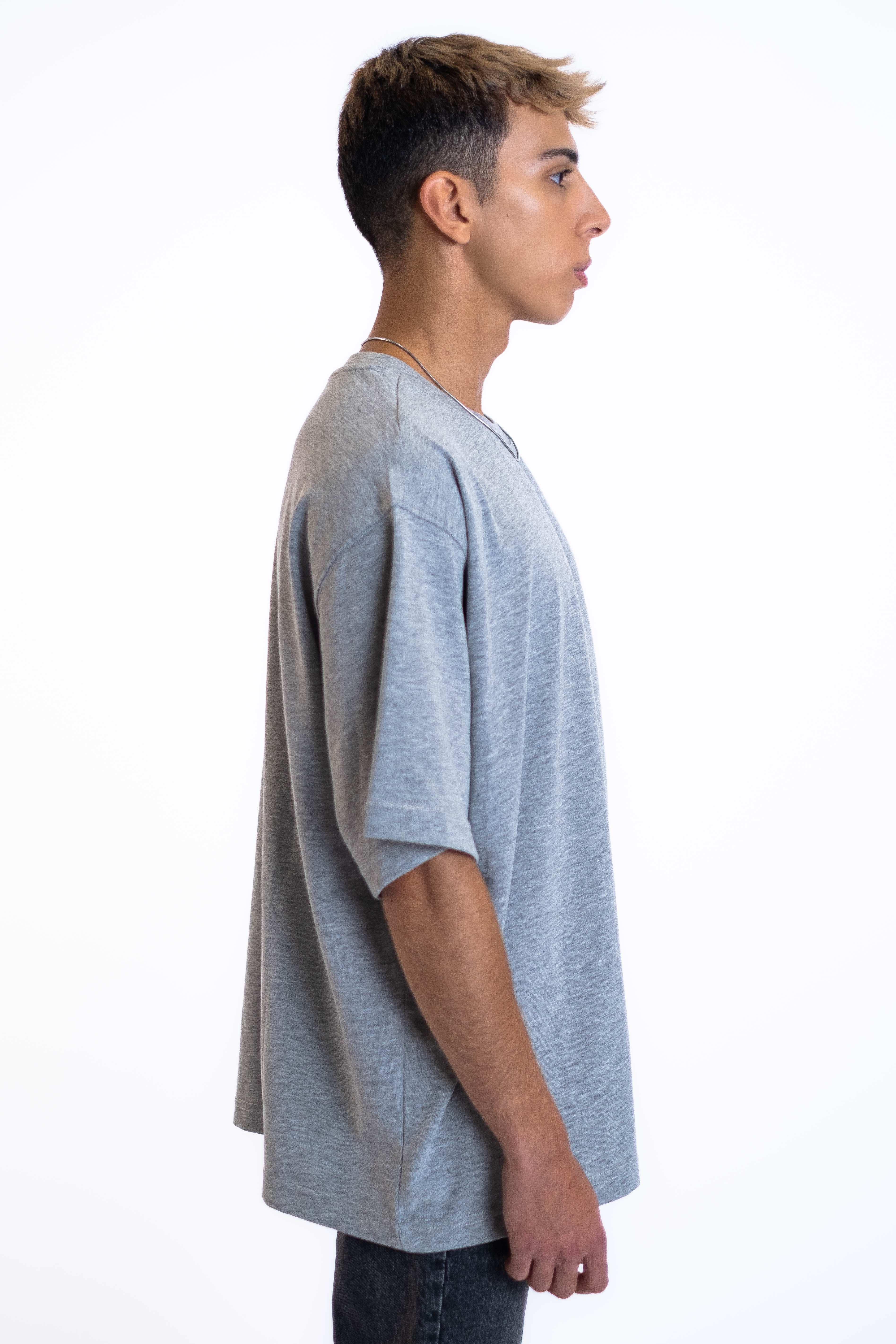 Oversized Tee „Cheers to us“ - Hellgrau