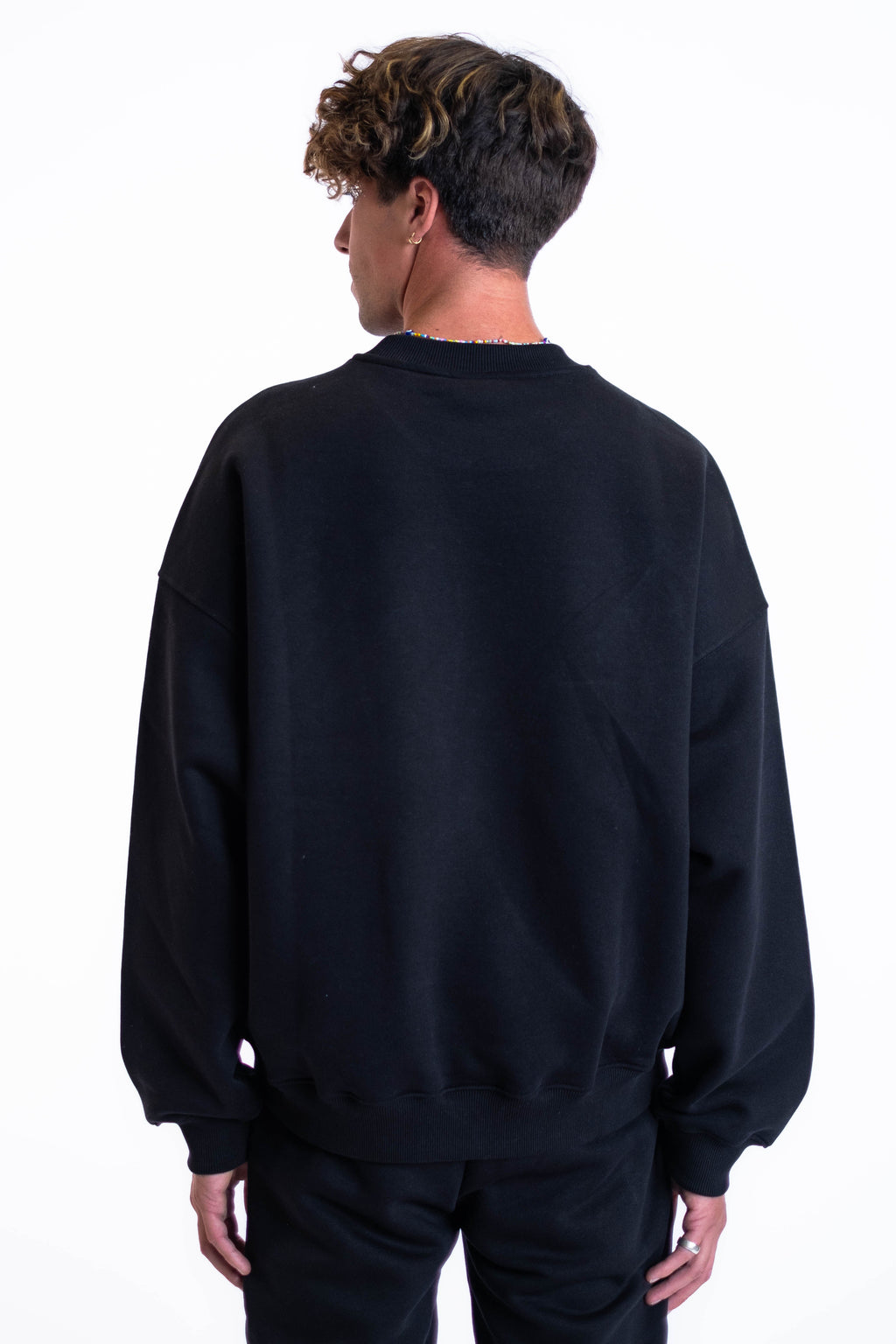 Oversized Crewneck „Team“ - Schwarz