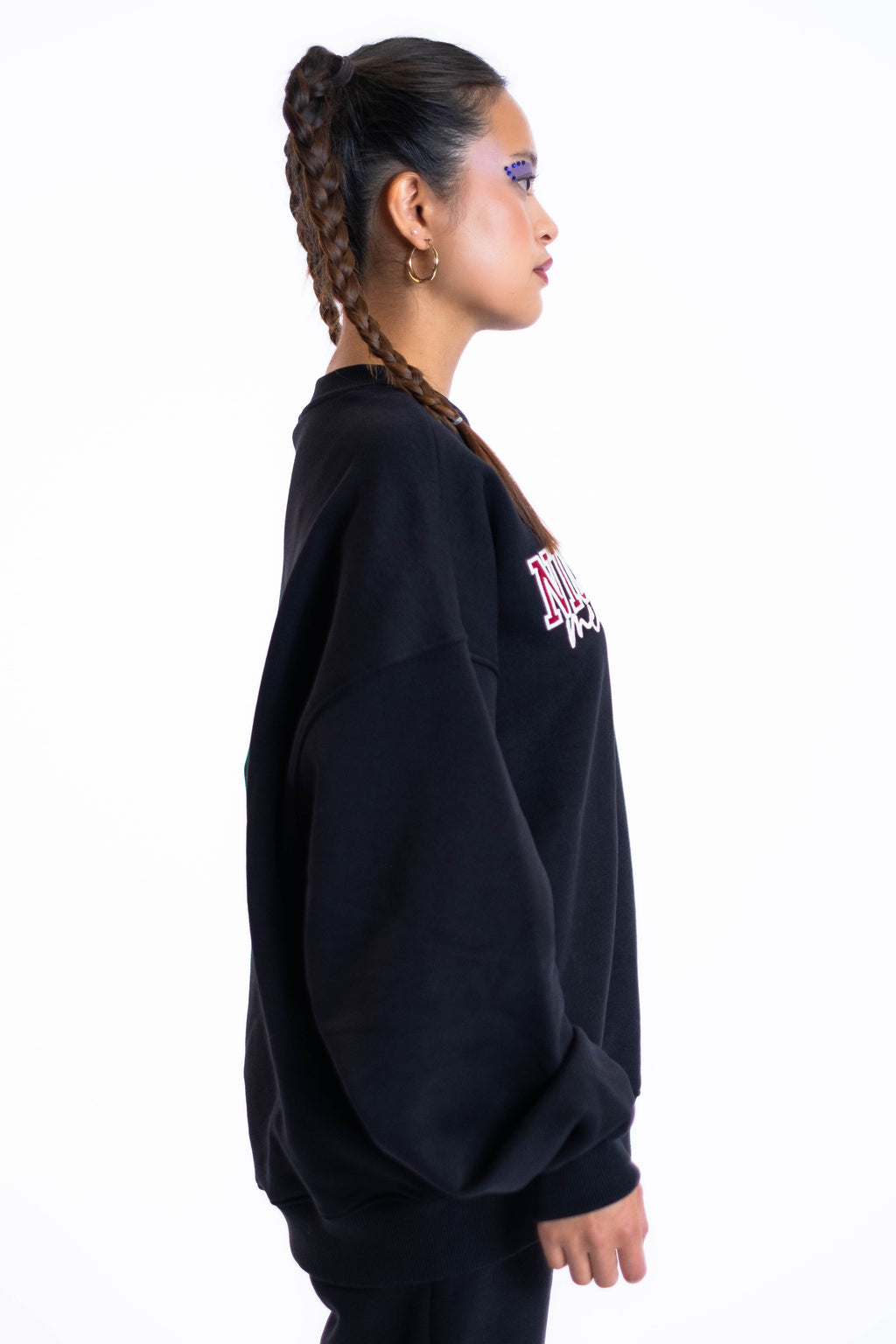Oversized Crewneck „Team“ - Schwarz