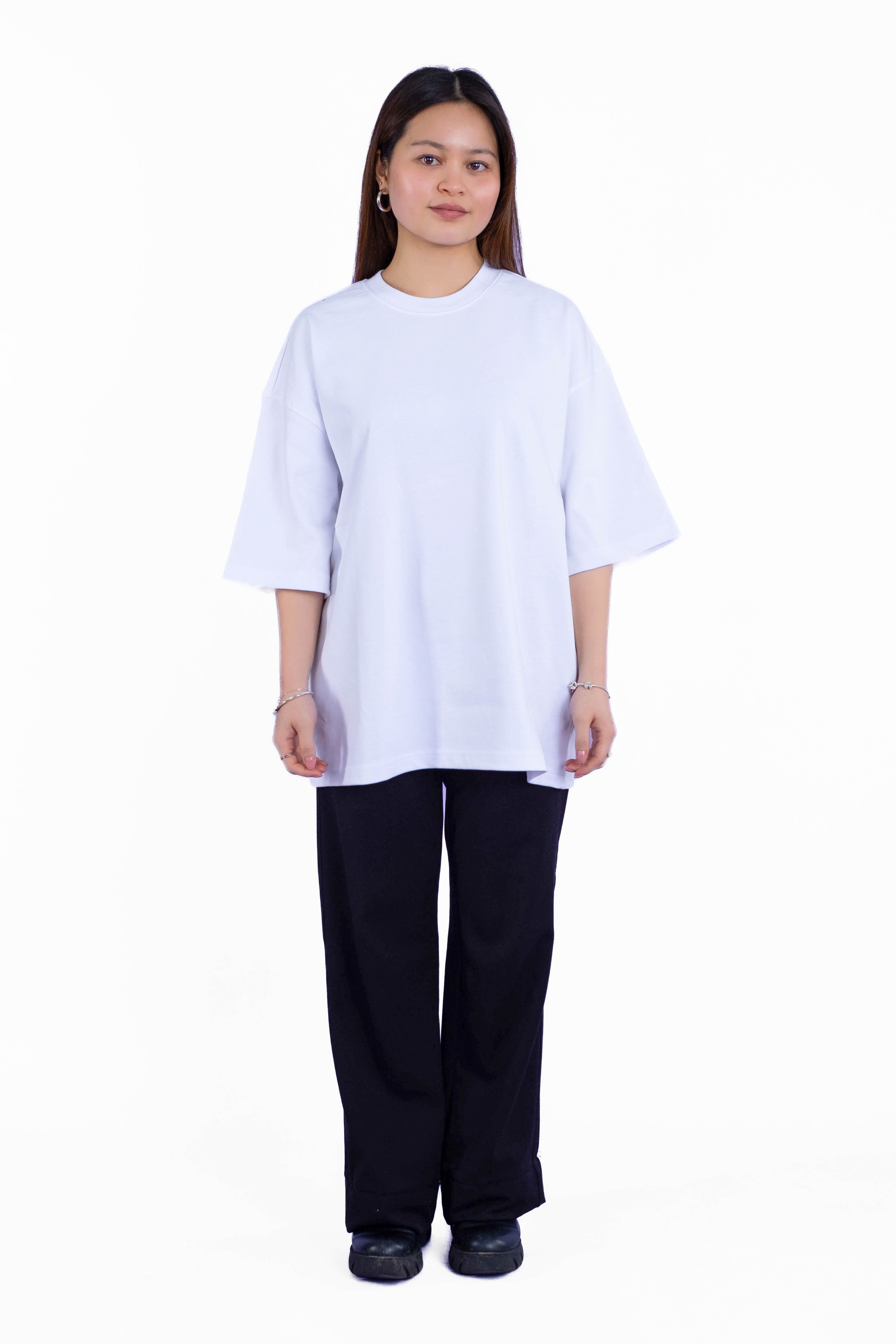 Oversize Tee „We-Did-It“ - Weiß