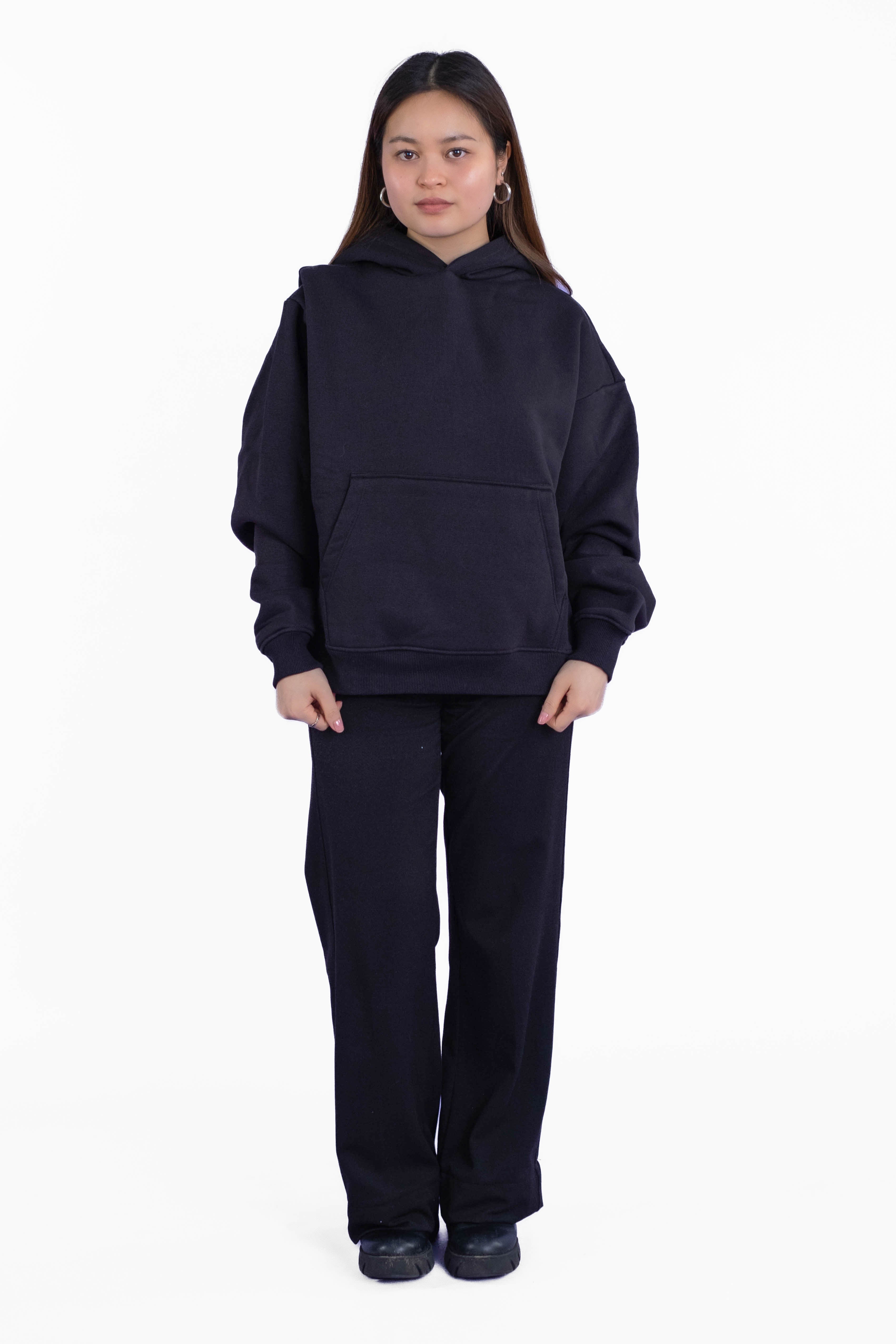 Oversize Hoodie „Believe“ - Schwarz