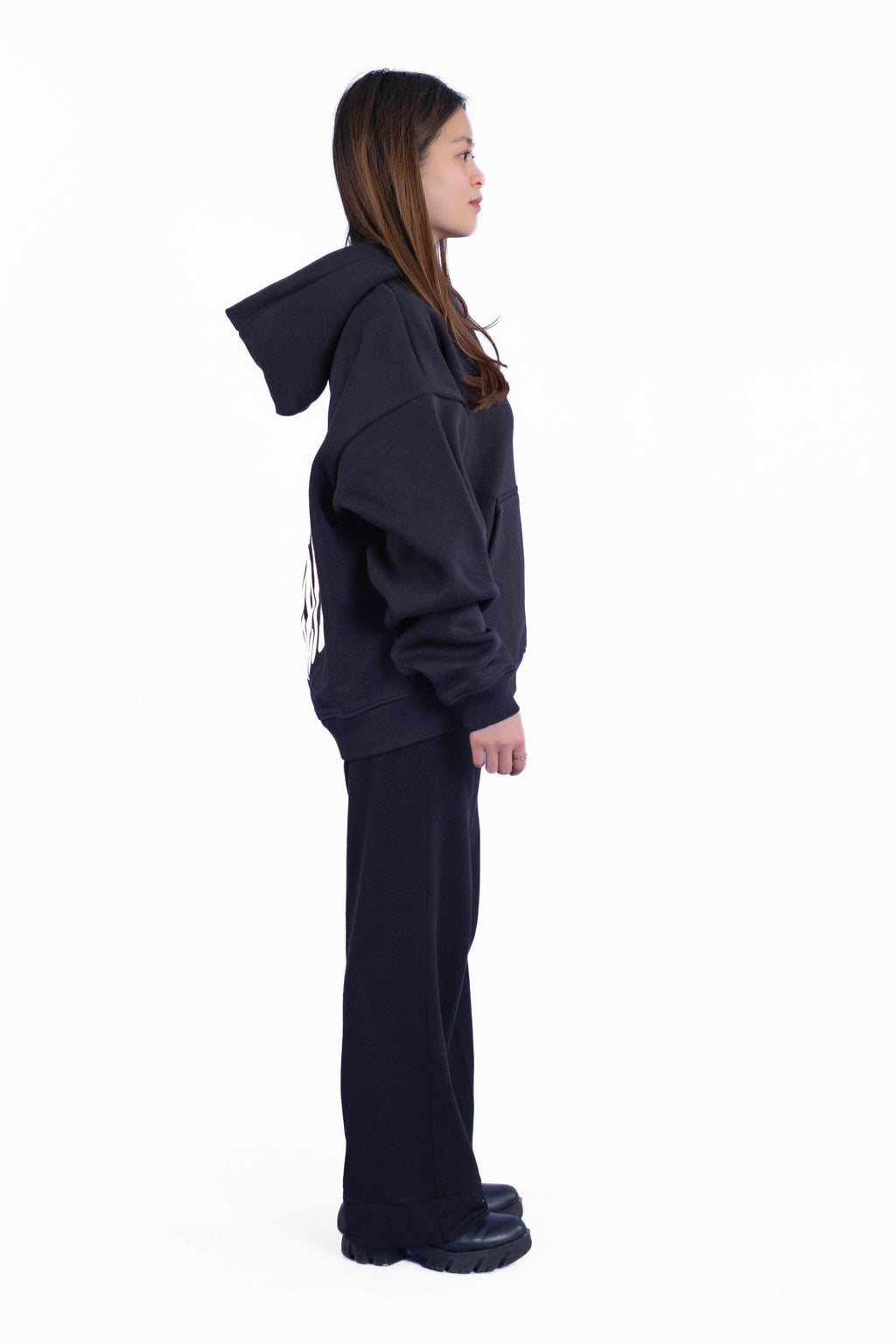 Oversize Hoodie „Believe“ - Schwarz