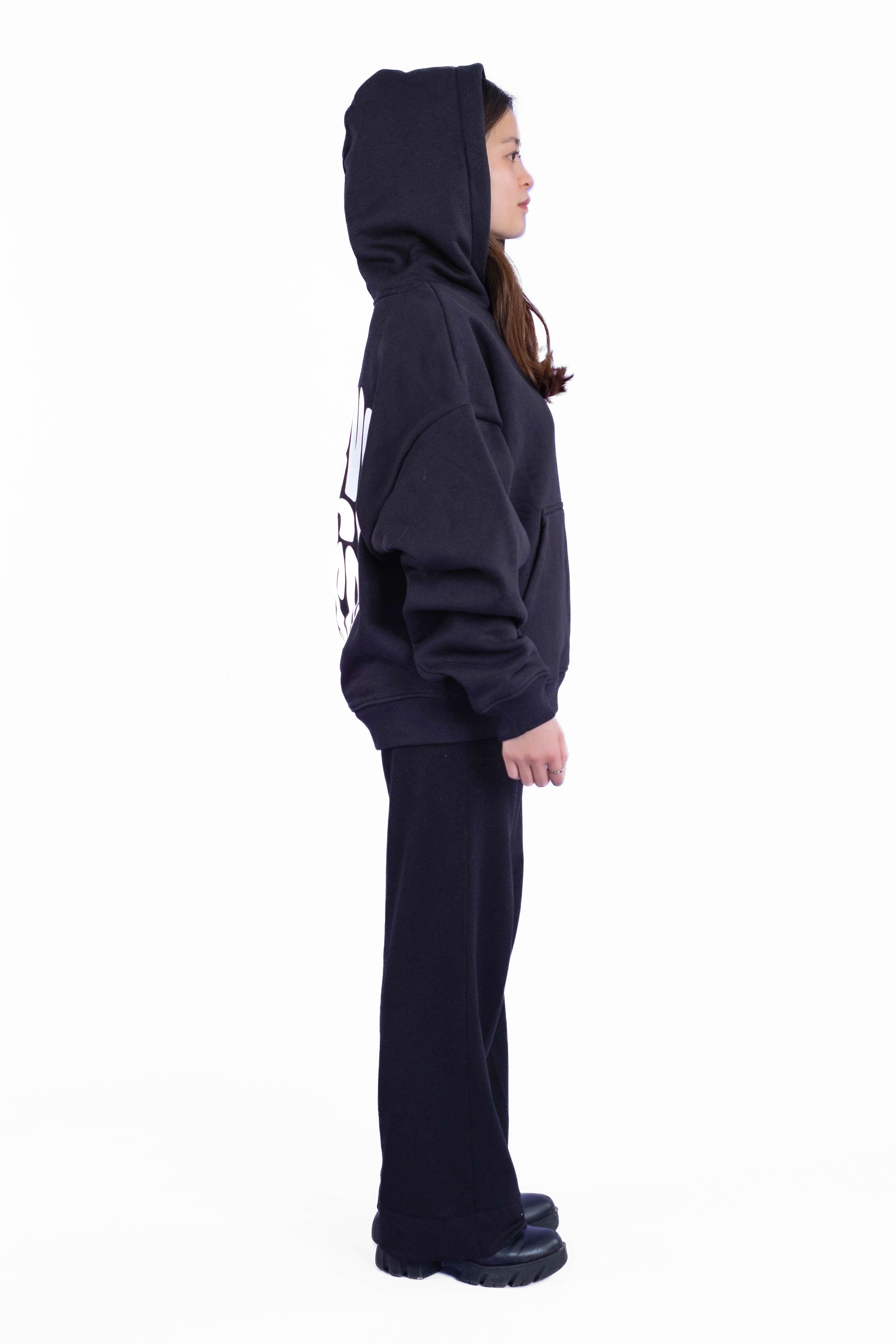 Oversize Hoodie „Believe“ - Schwarz