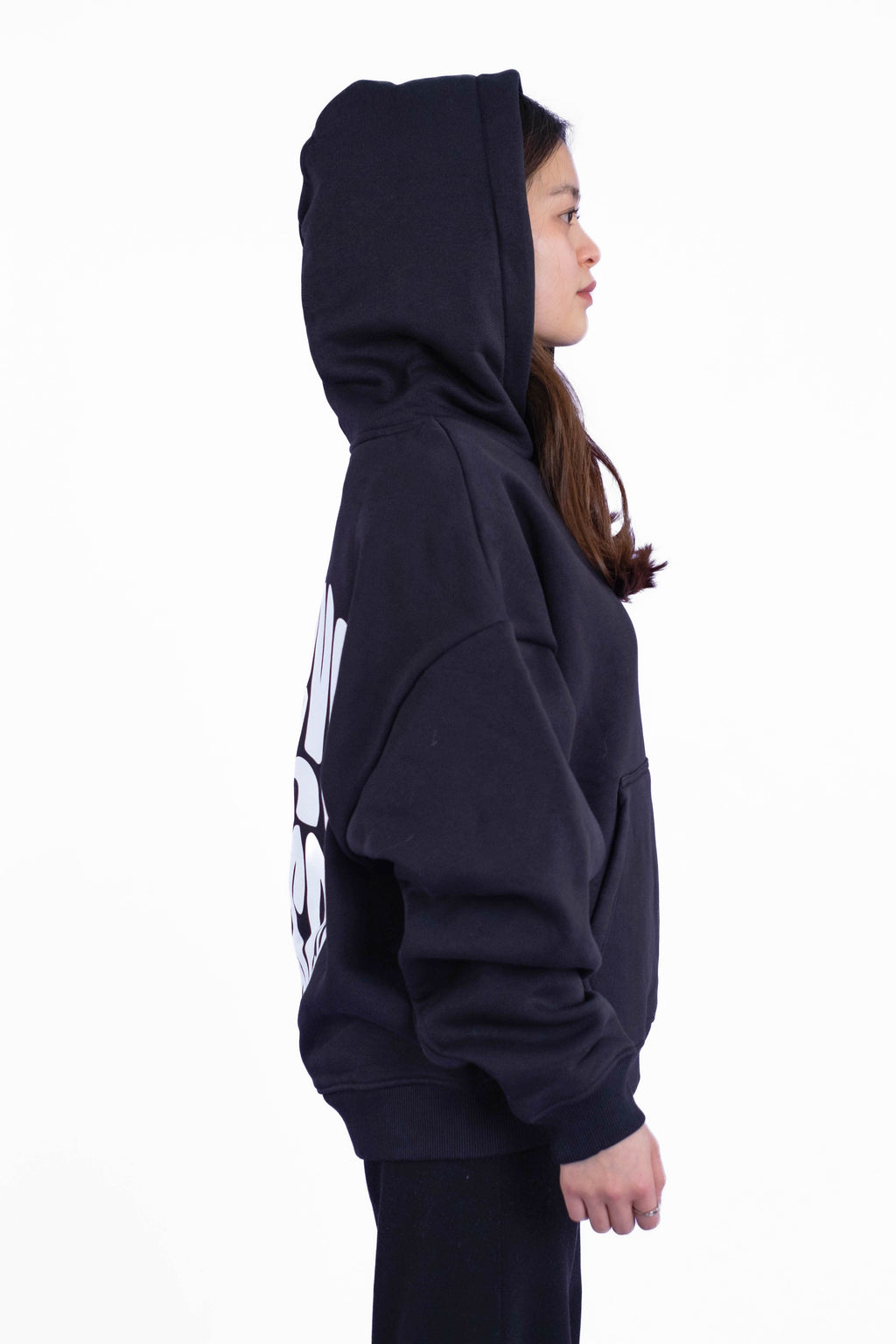 Oversize Hoodie „Believe“ - Schwarz