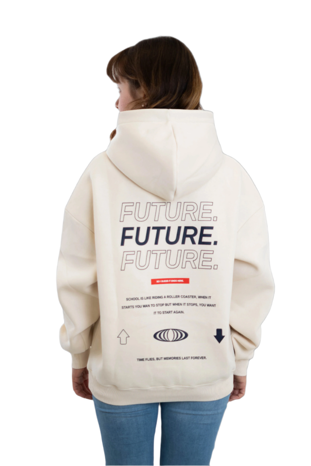 Oversized Hoodie „Future" - Beige