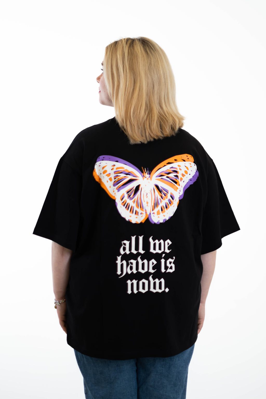 Oversized Tee „all we have is now“ - Black
