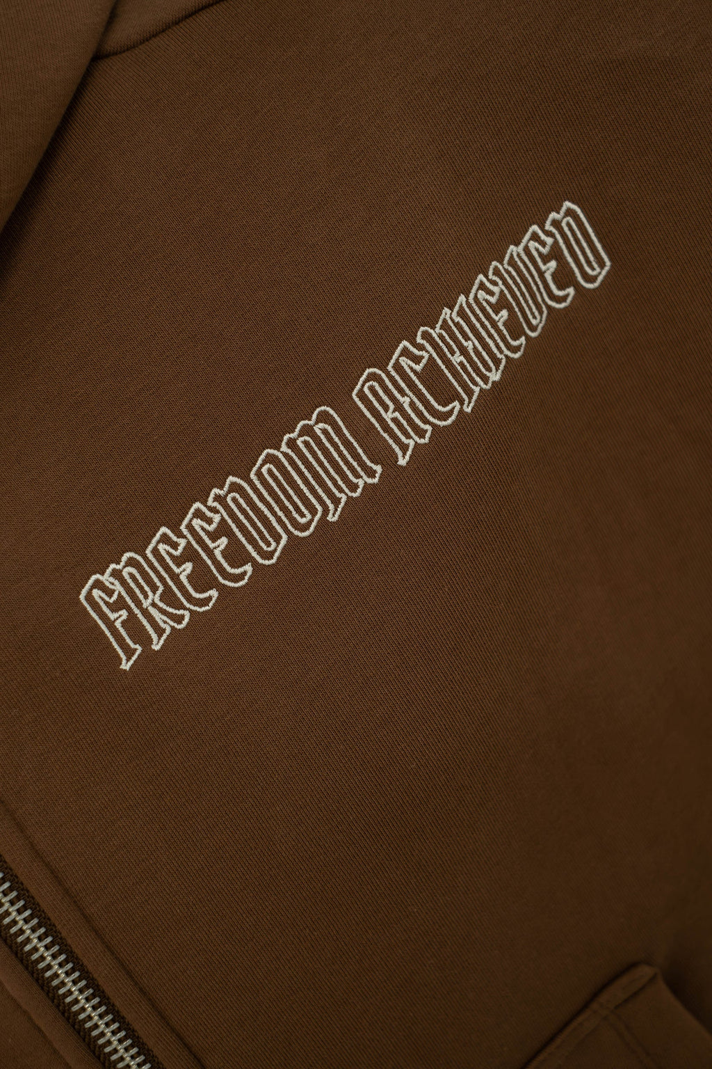 Oversized Cropped Zipper „Freedom" - Brown