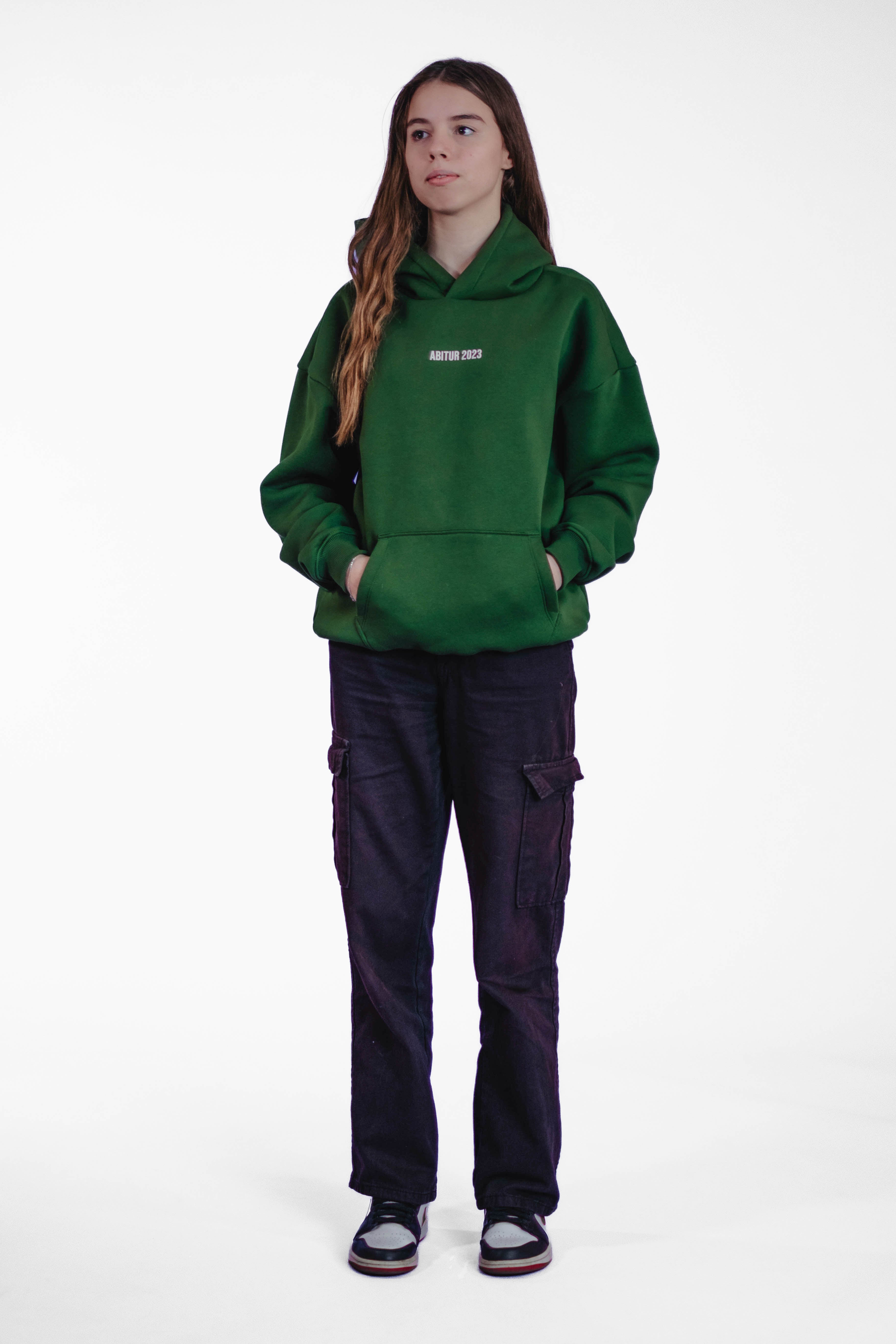 Oversize Hoodie „Finally Free“ - Dunkelgrün