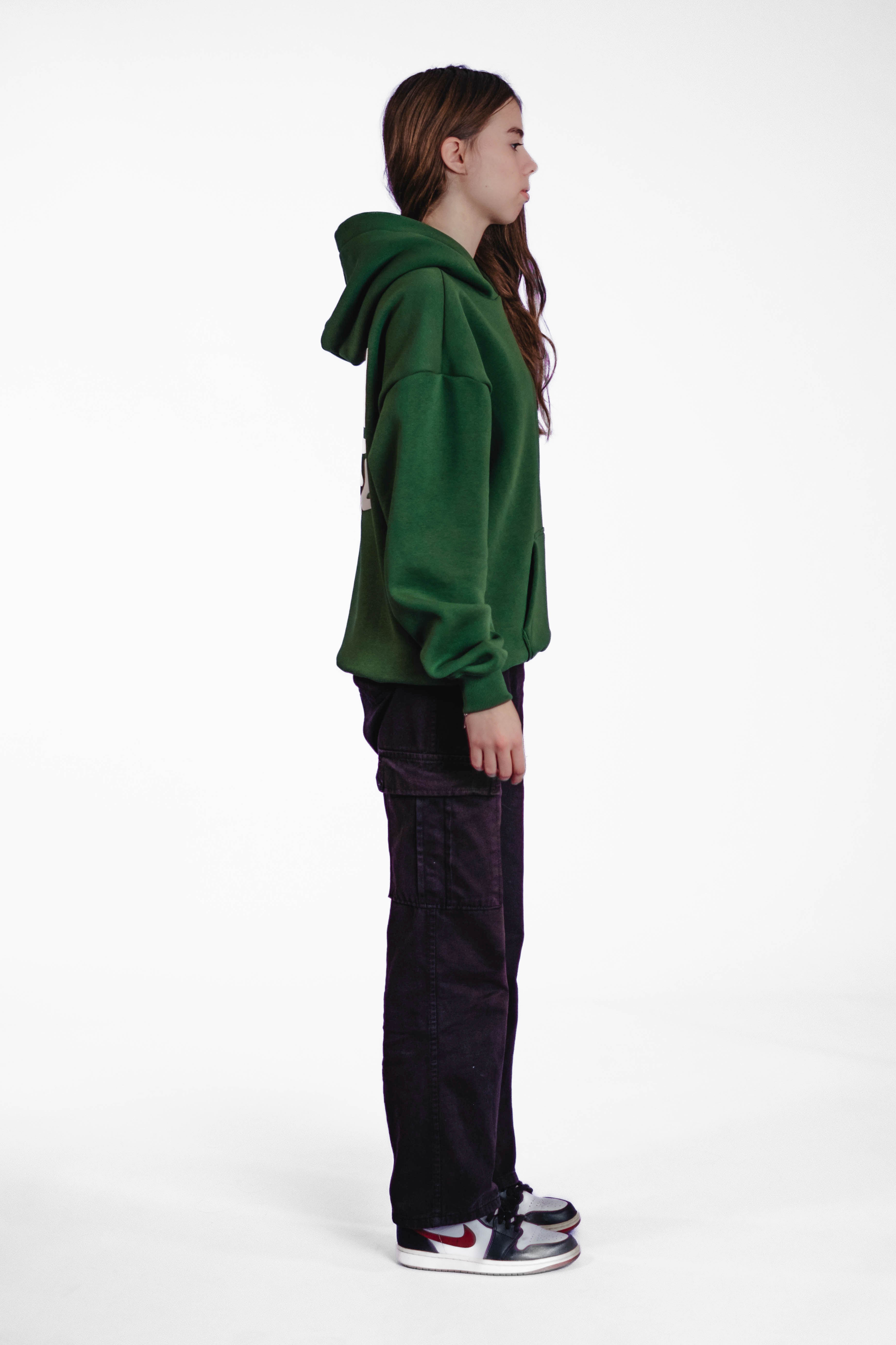 Oversize Hoodie „Finally Free“ - Dunkelgrün