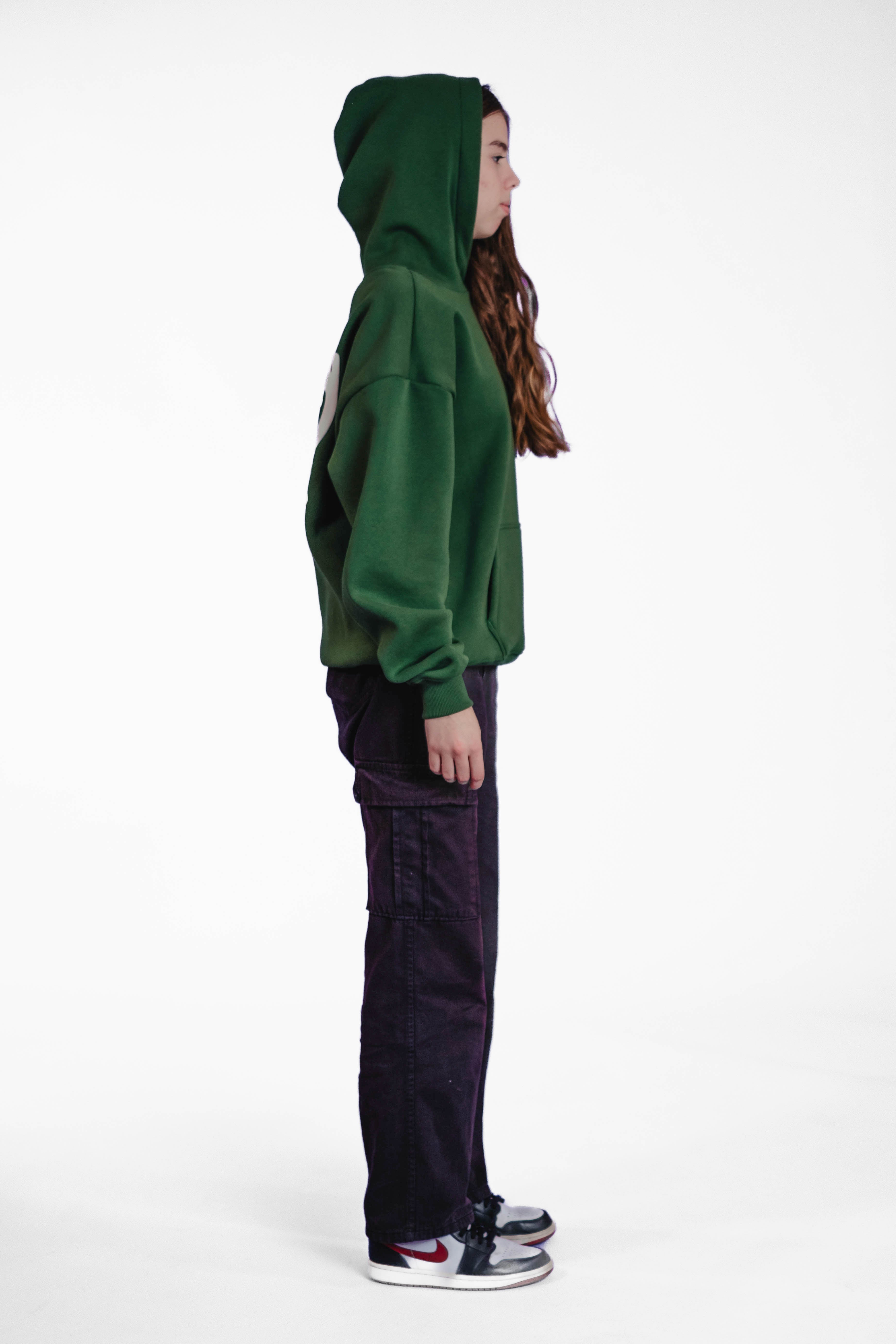 Oversize Hoodie „Finally Free“ - Dunkelgrün