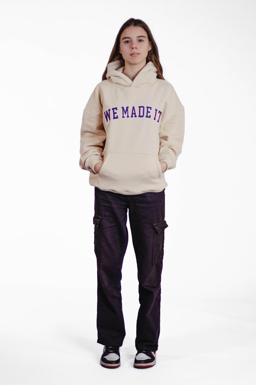 Oversize Hoodie „We made it“ - Beige