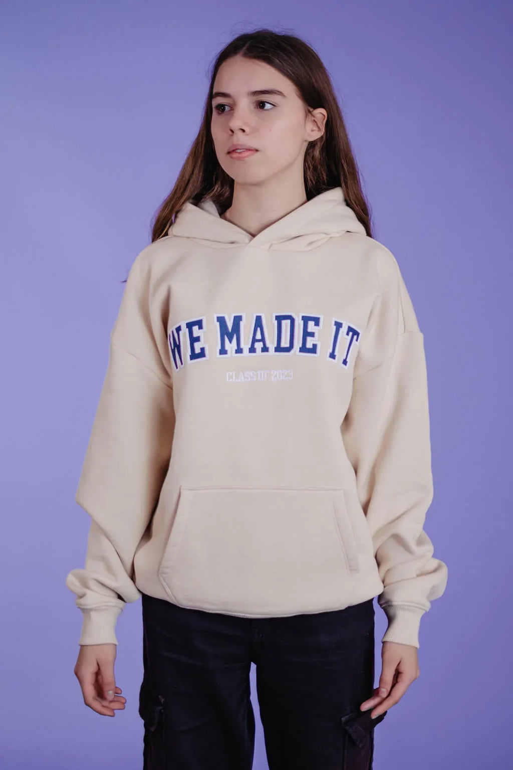 Oversize Hoodie „We made it - Class of 2023“ - Beige